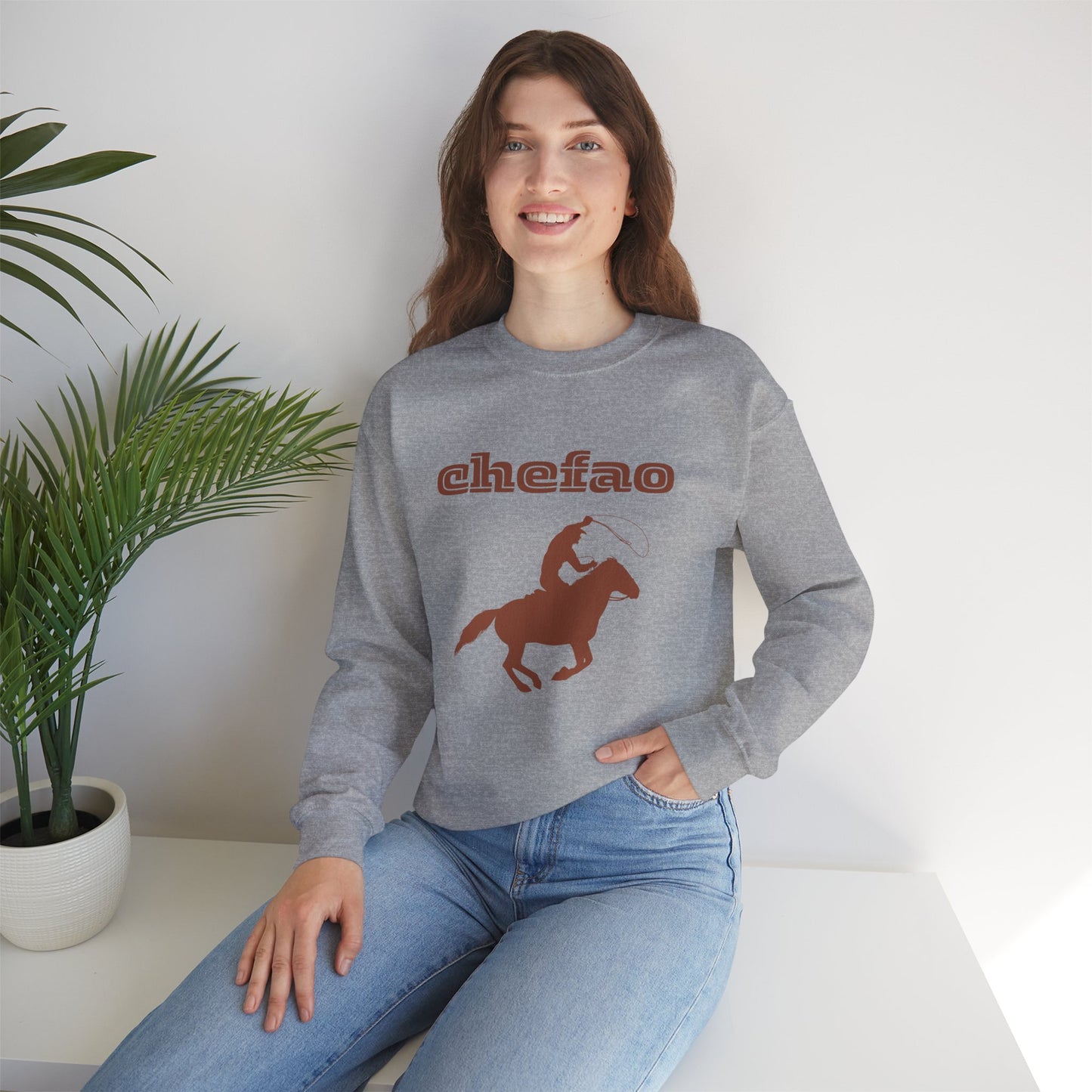 Chefao Cowboy III, Unisex Heavy Blend Crewneck Sweatshirt