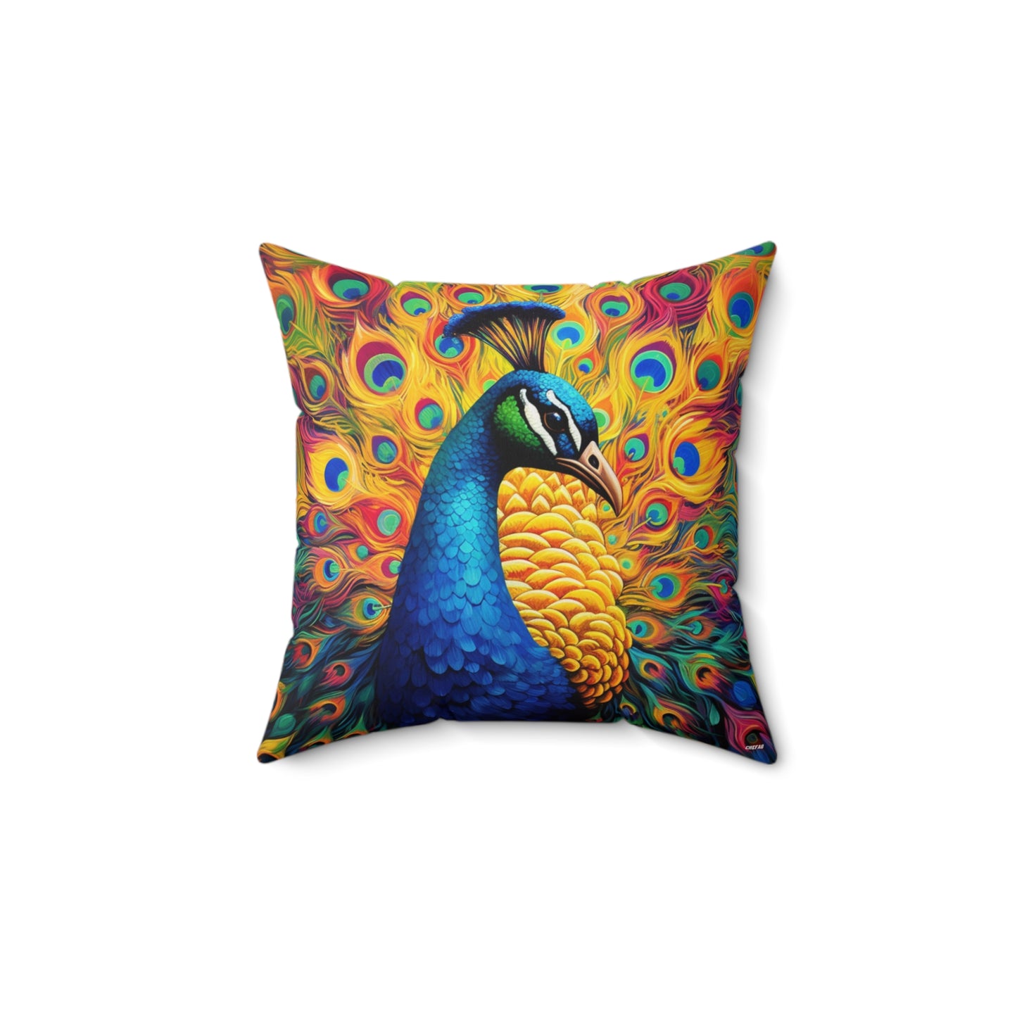 Peacock, Spun Polyester Square Pillow