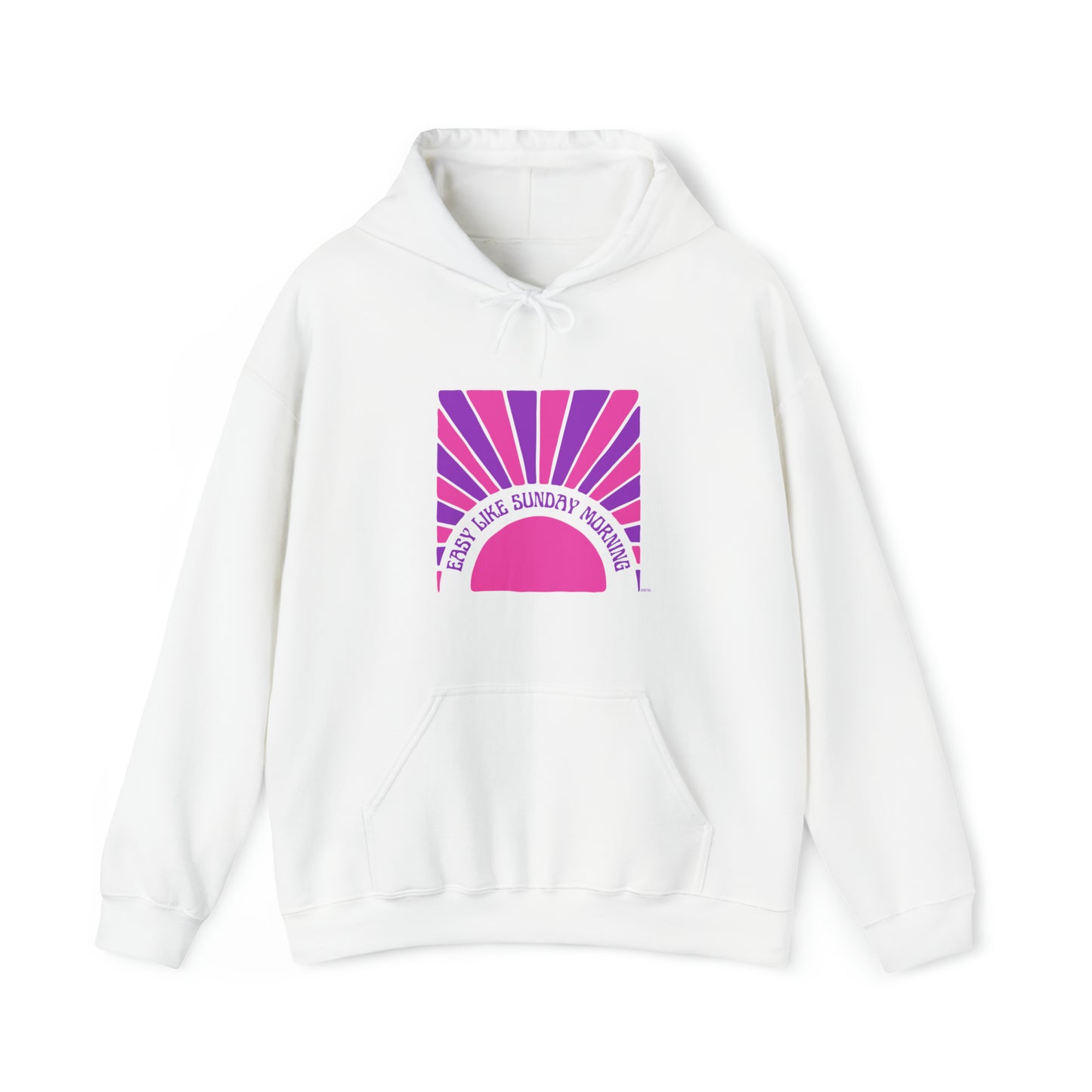 Easy Like Sunday Morning Pink & Purple, Unisex Heavy Blend Hooded Sweatshirt