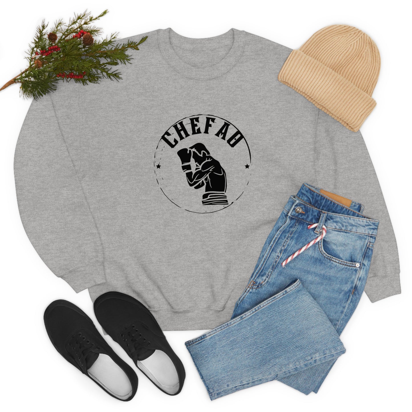 Chefao Boxer I, Unisex Heavy Blend Crewneck Sweatshirt