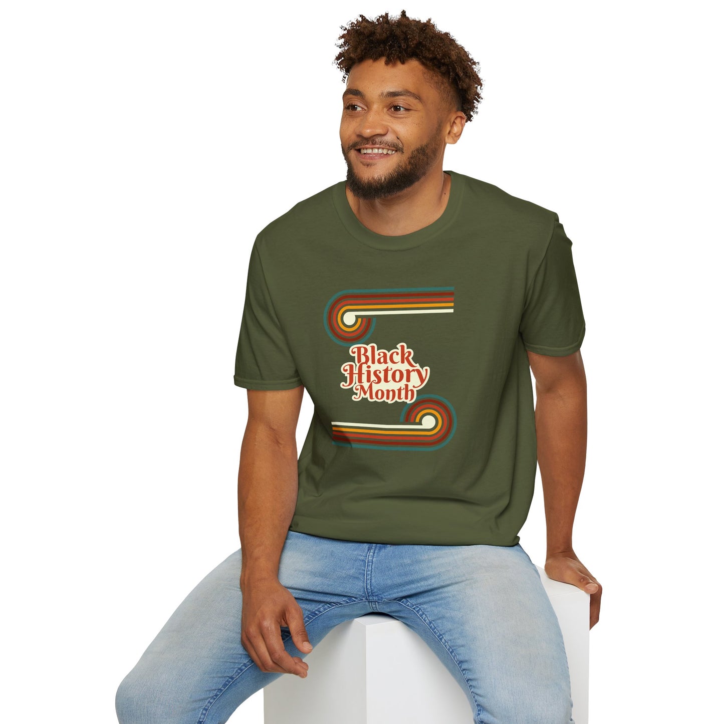 Chefao Retro Black History Month Emblem I, Unisex Softstyle T-Shirt