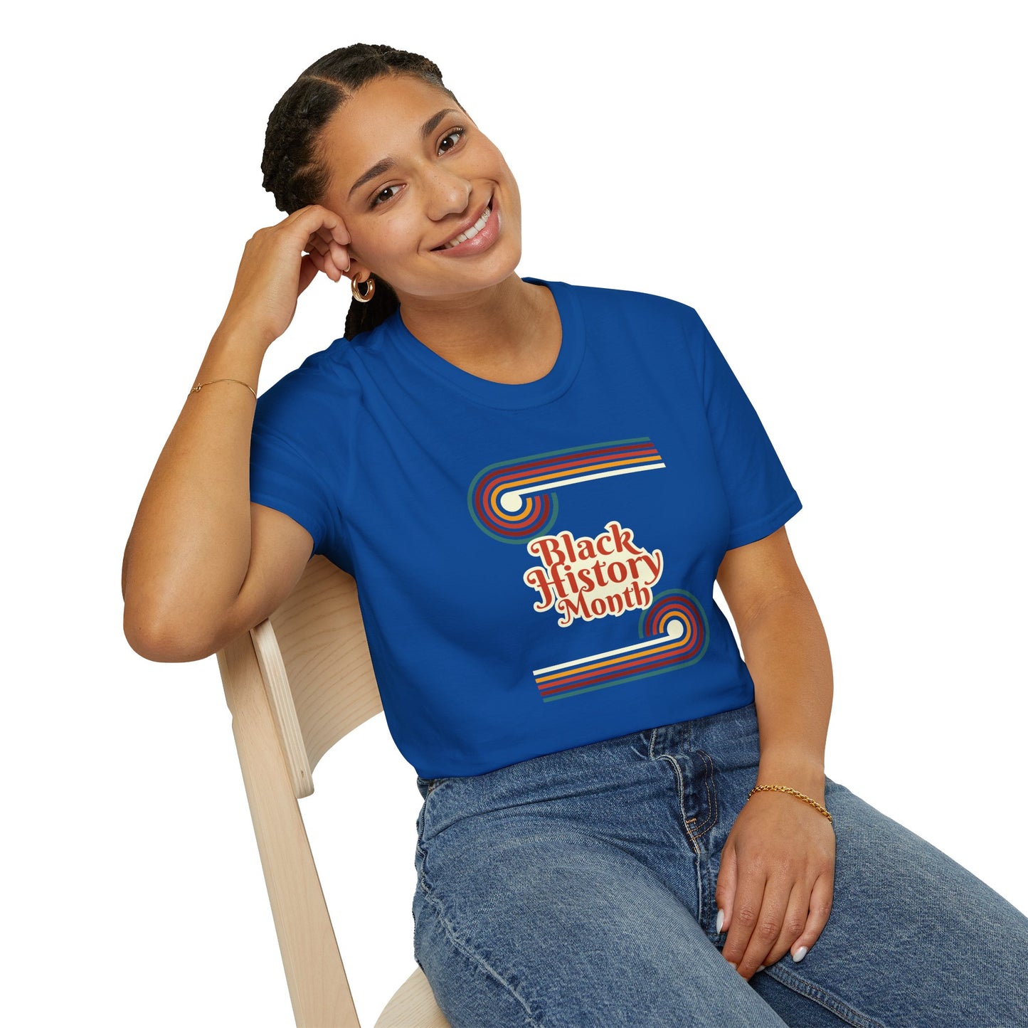 Chefao Retro Black History Month Emblem I, Unisex Softstyle T-Shirt