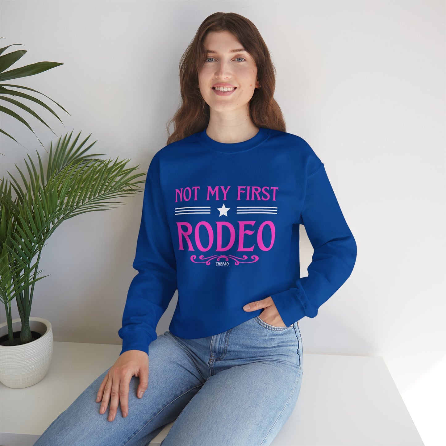 Not My First Rodeo, Unisex Heavy Blend Crewneck Sweatshirt