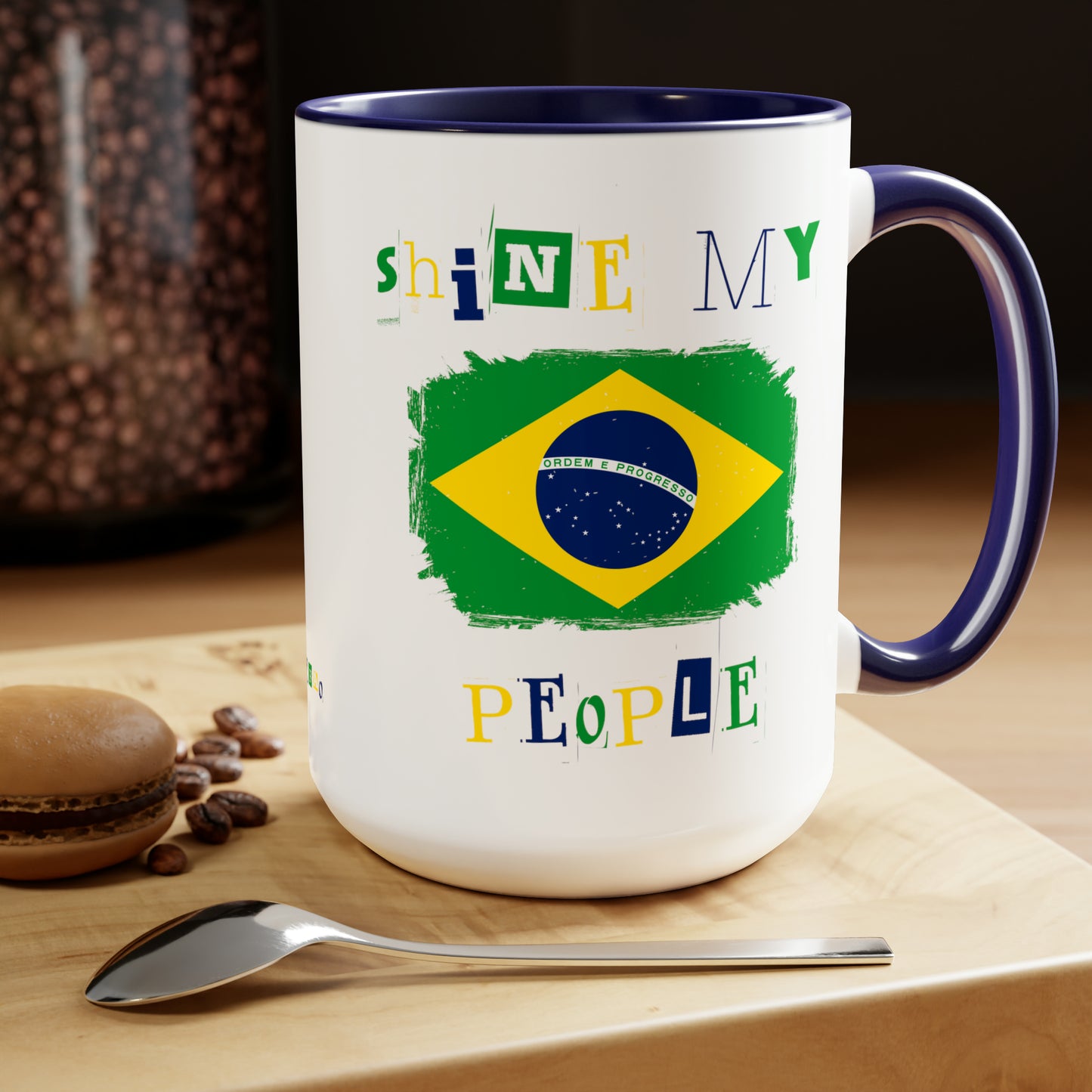 Shine My People Brasil I, Two-Tone Coffee Mugs, 15oz