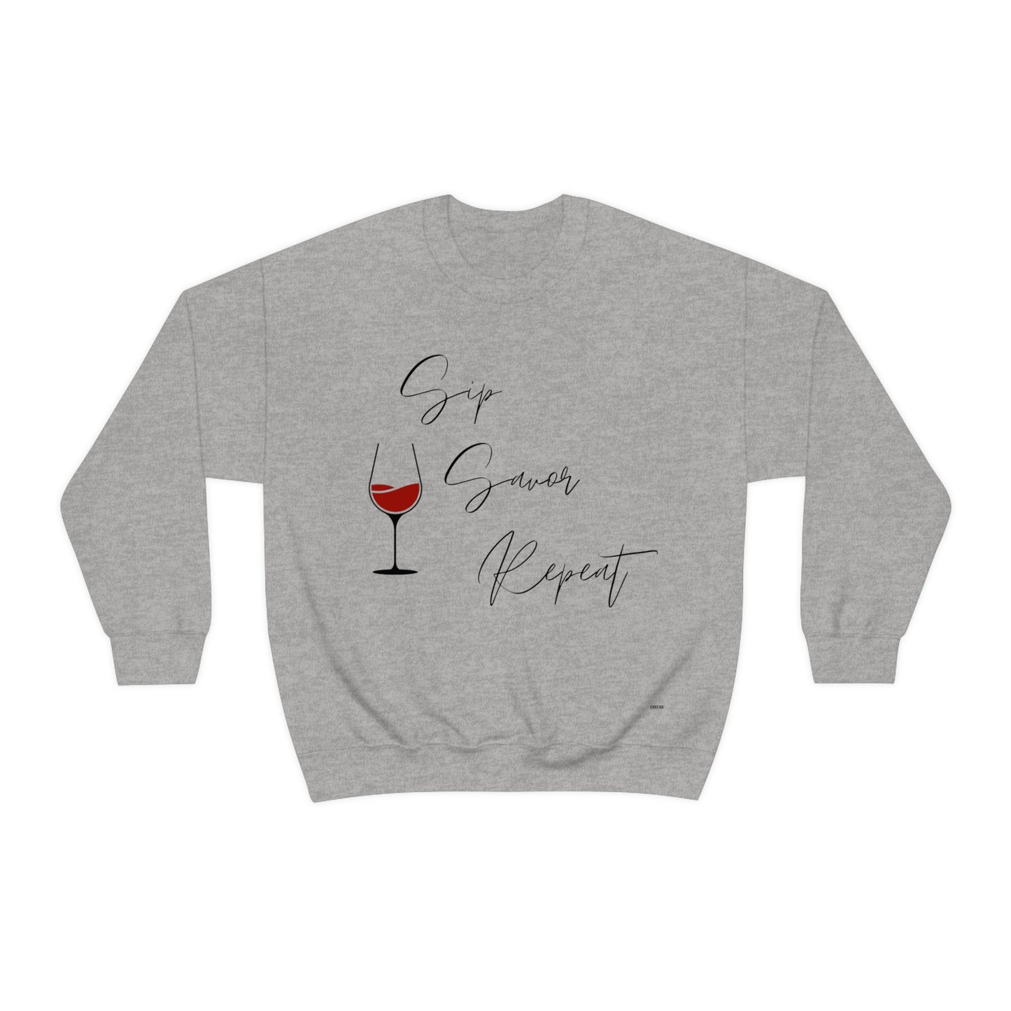 Sip, Savor, Repeat, Unisex Heavy Blend Crewneck Sweatshirt