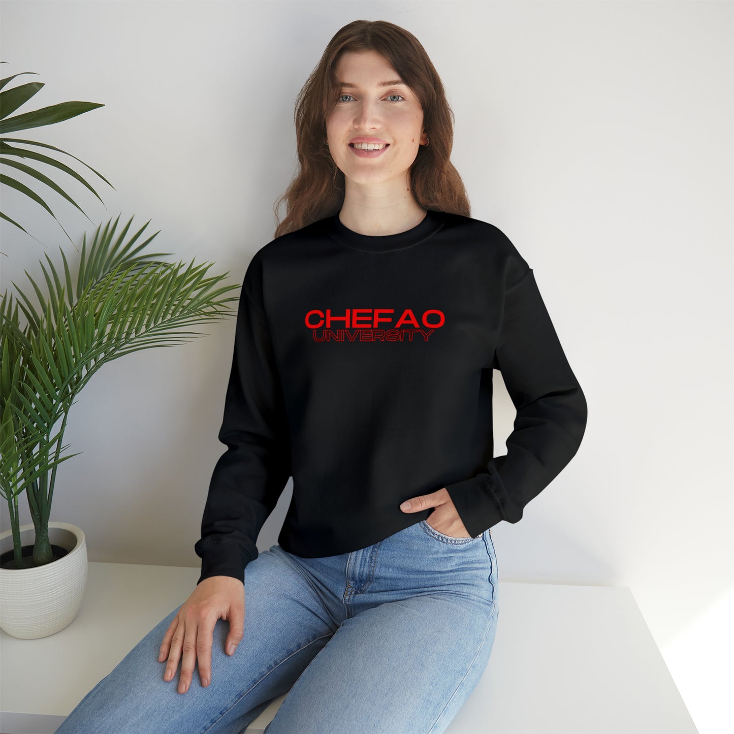 Chefao University I, Unisex Heavy Blend Crewneck Sweatshirt