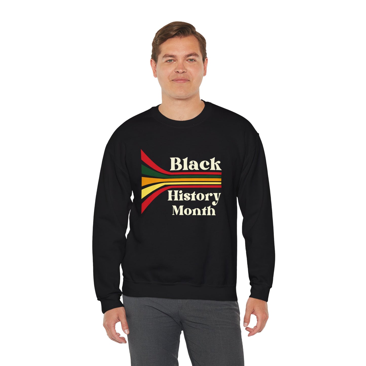 Chefao Retro Black History Month Emblem III, Unisex Heavy Blend™ Crewneck Sweatshirt