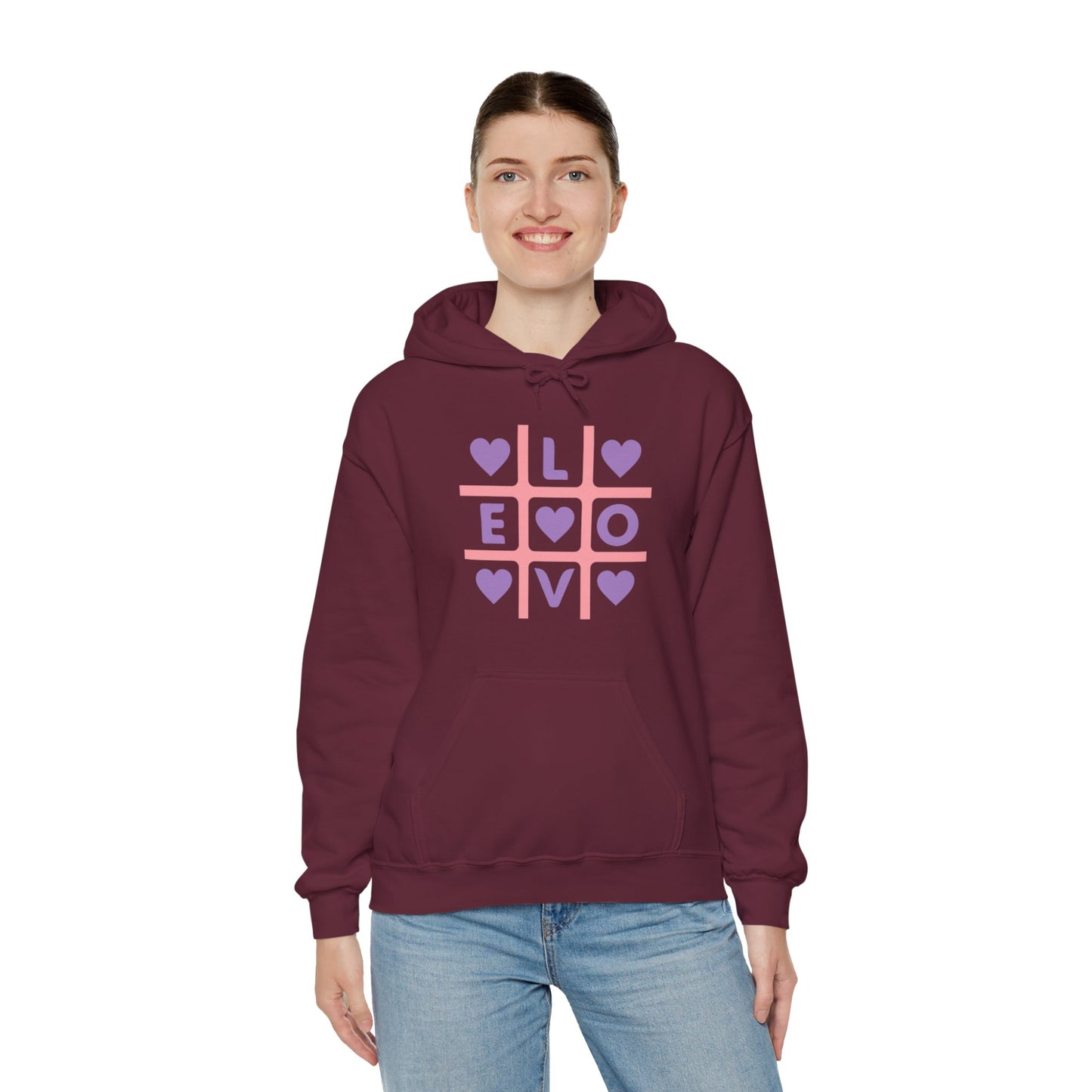 Chefao Love Tic Tac Toe I, Unisex Heavy Blend Hooded Sweatshirt