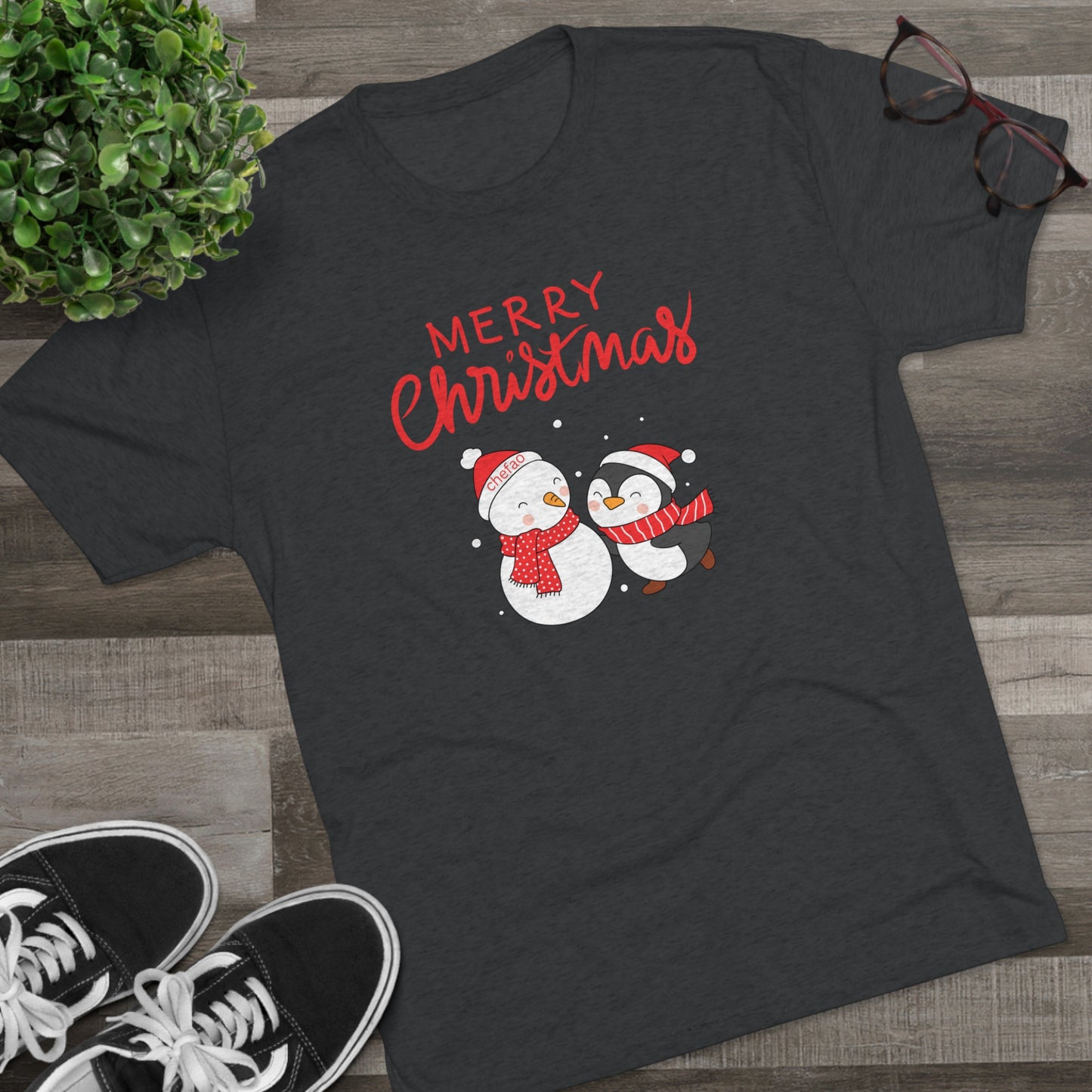 Merry Christmas I, Unisex Tri-Blend Crew Tee