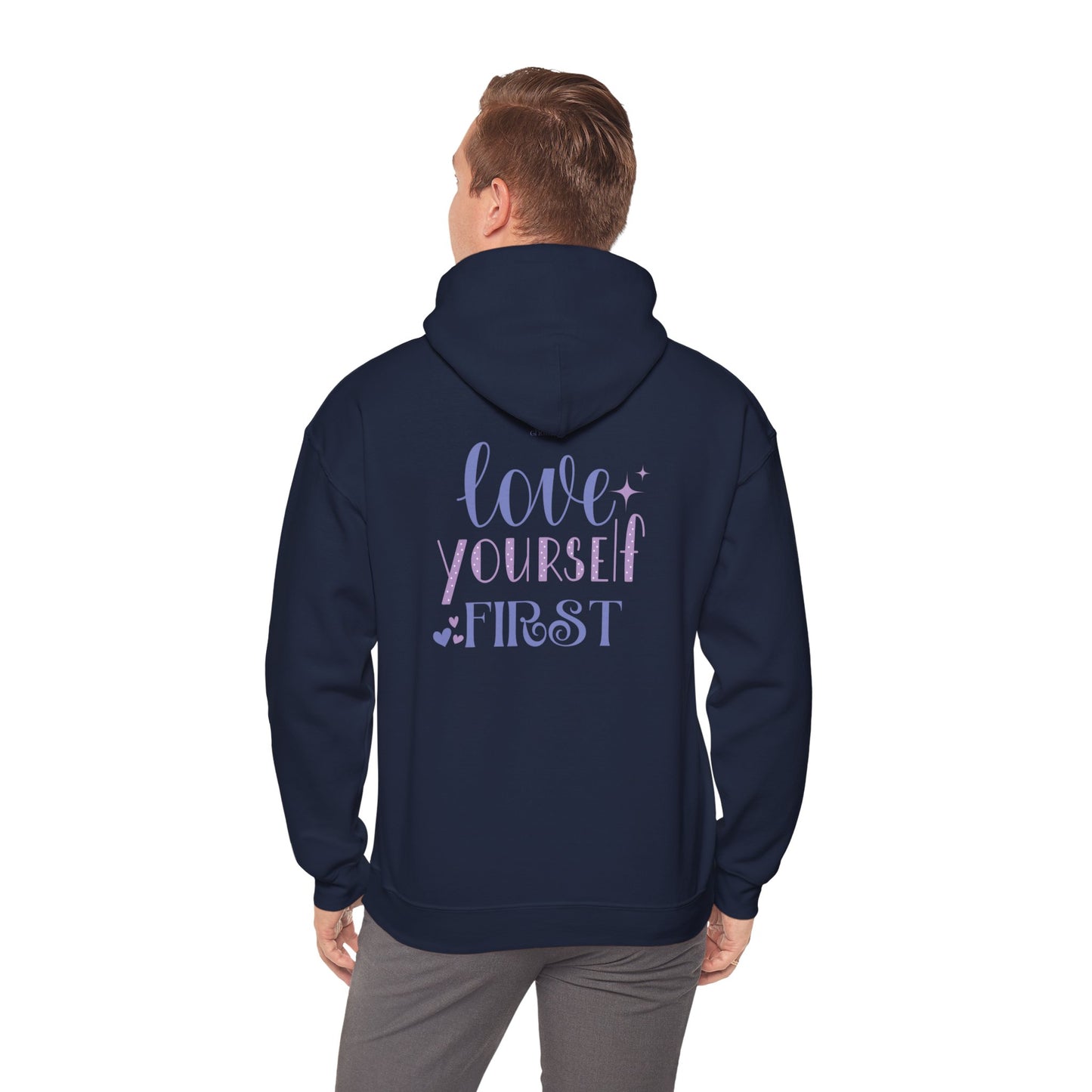 Love Yourself First I, Unisex Heavy Blend Hooded Sweatshirt