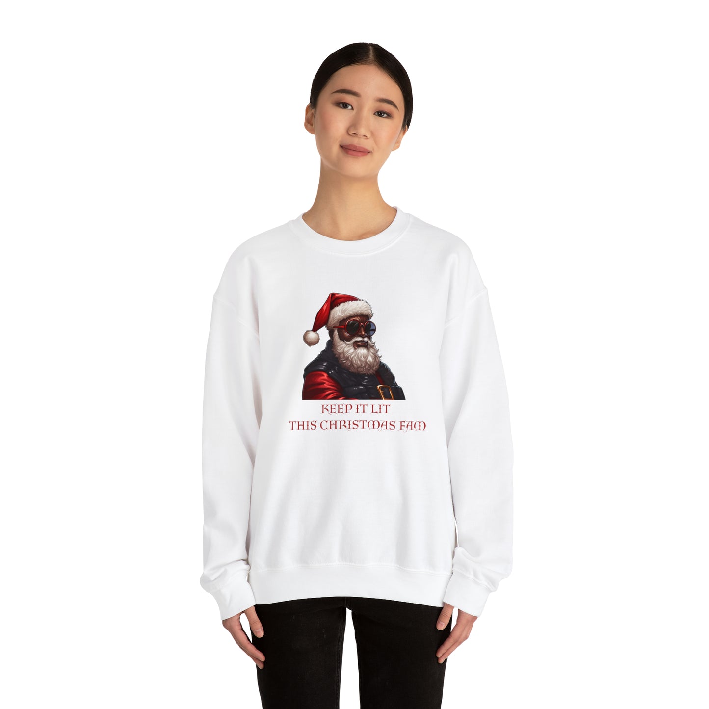 Keep It Lit This Christmas Fam, Unisex Heavy Blend Crewneck Sweatshirt