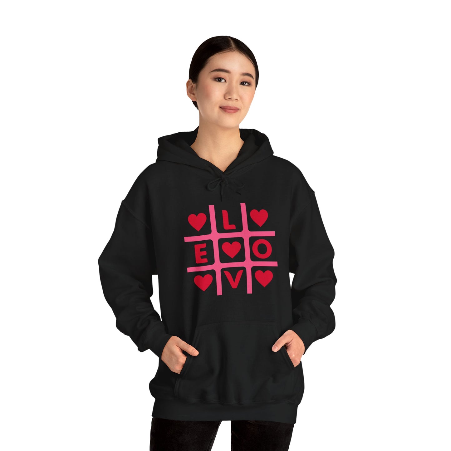 Chefao Love Tic Tac Toe I, Unisex Heavy Blend Hooded Sweatshirt