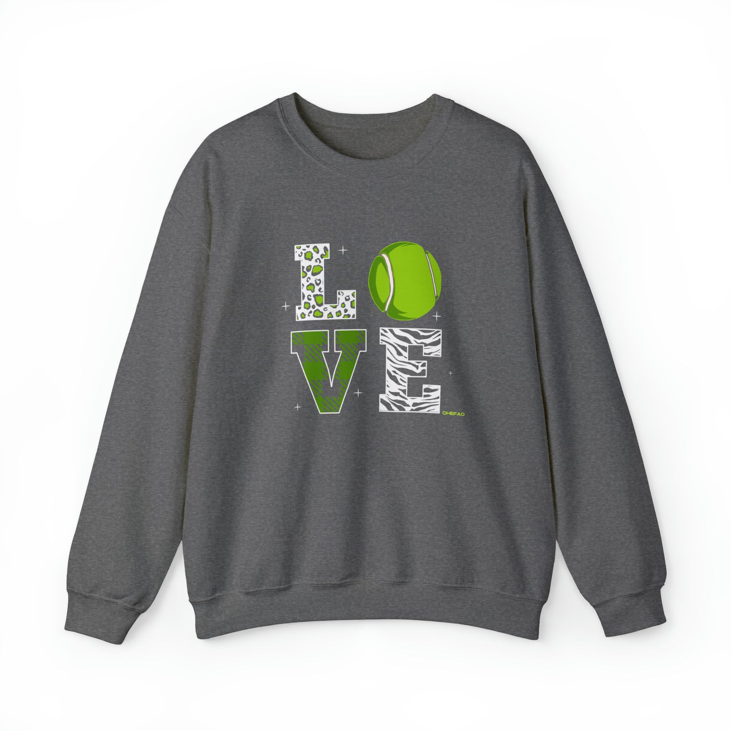 Chefao Love Tennis I, Unisex Heavy Blend Crewneck Sweatshirt