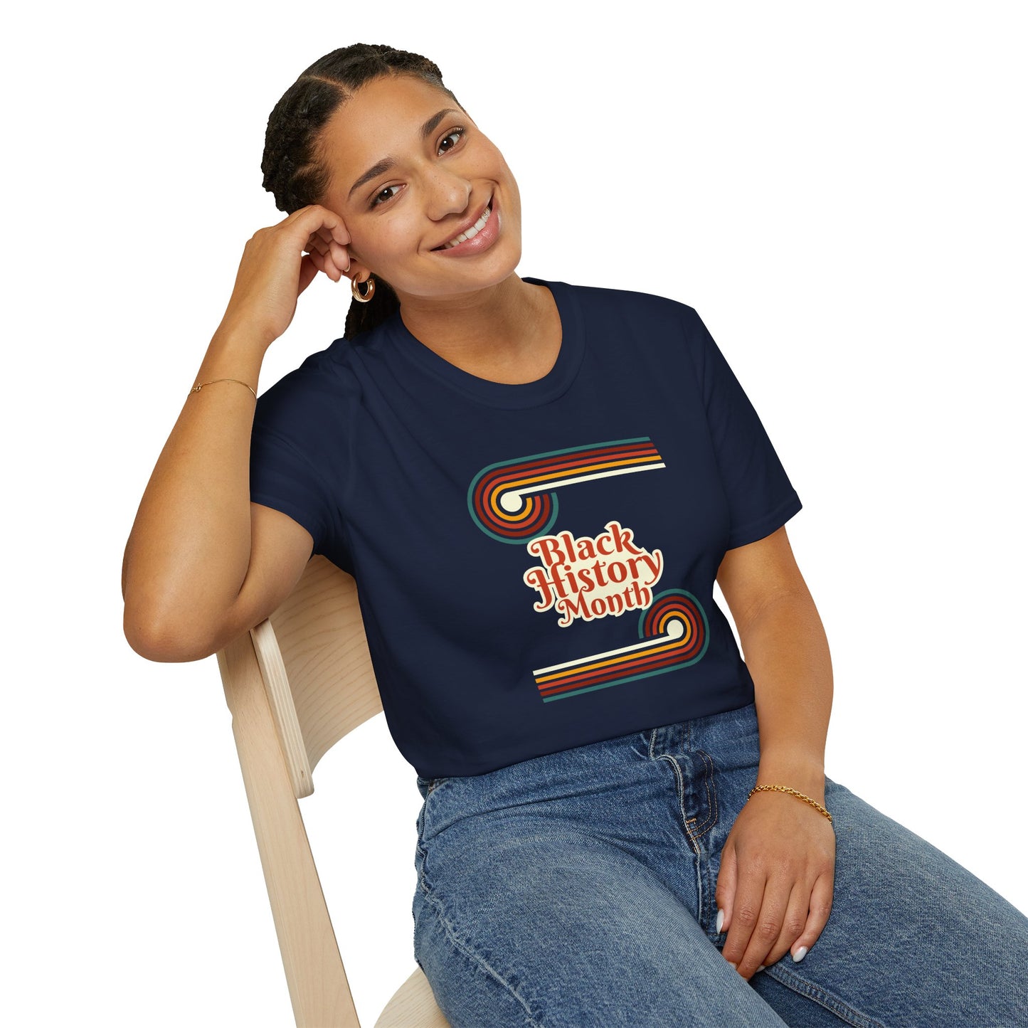 Chefao Retro Black History Month Emblem I, Unisex Softstyle T-Shirt