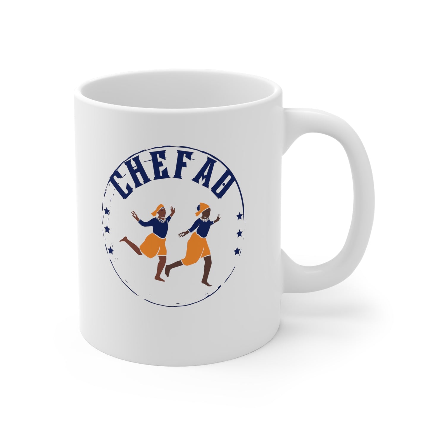 Chefao African Dance I, White Coffee Mug, 11oz