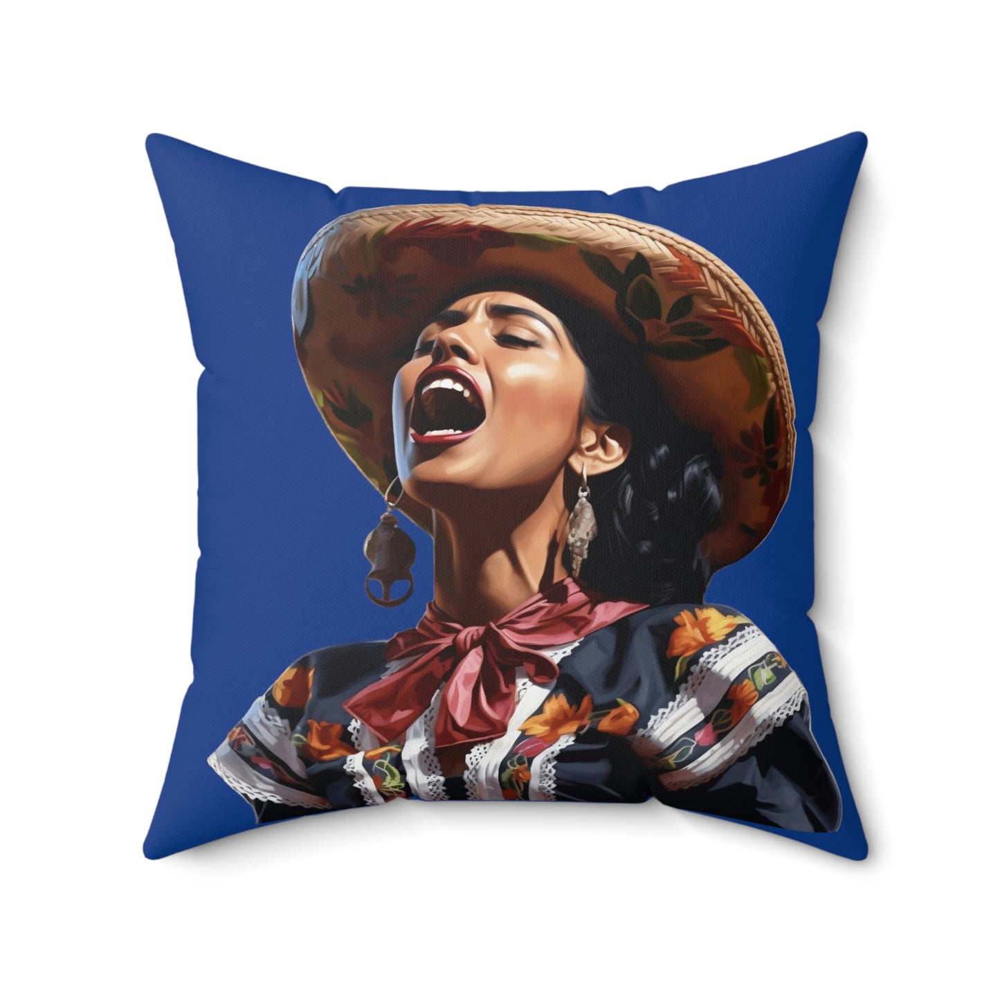 Mariachi Woman, Spun Polyester Square Pillow