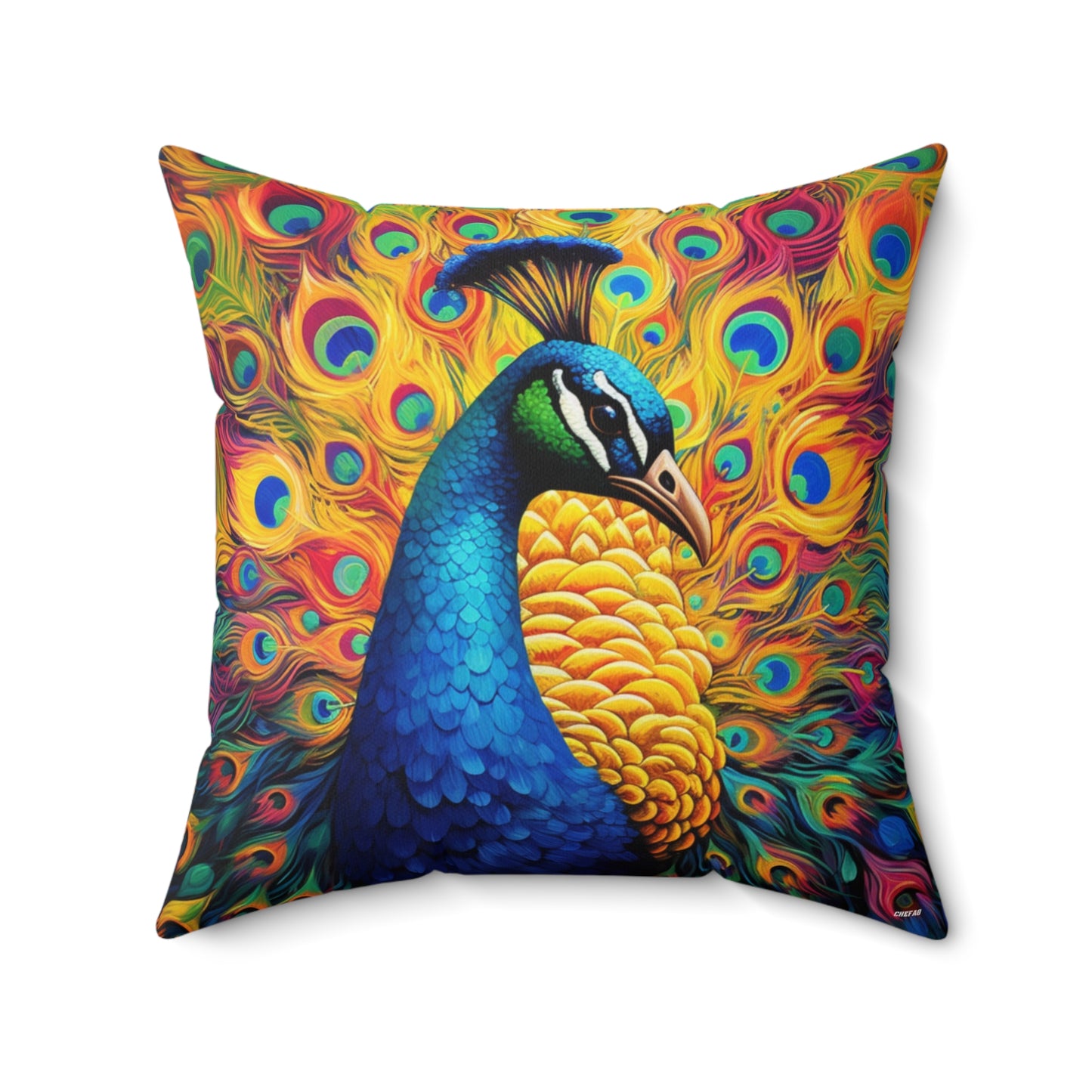 Peacock, Spun Polyester Square Pillow