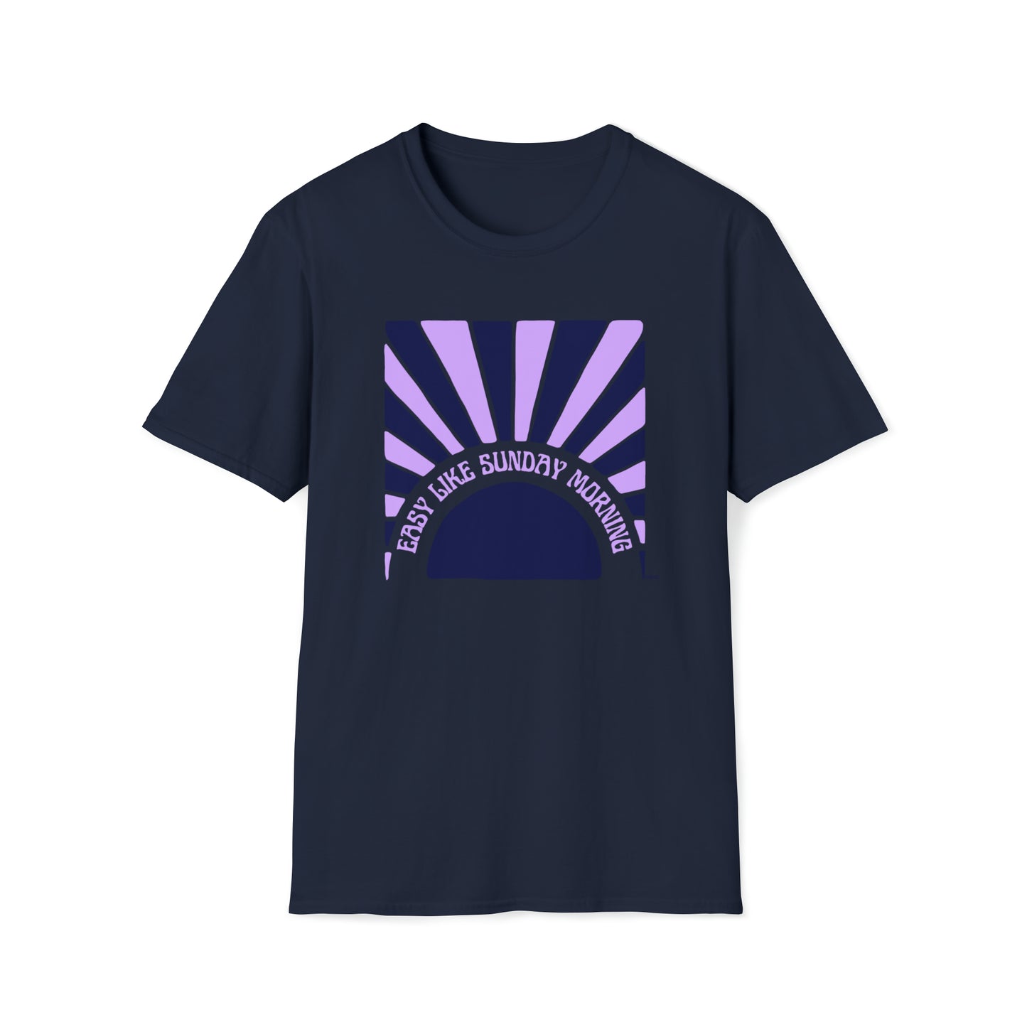 Easy Like Sunday Morning Purple, Unisex Softstyle T-Shirt