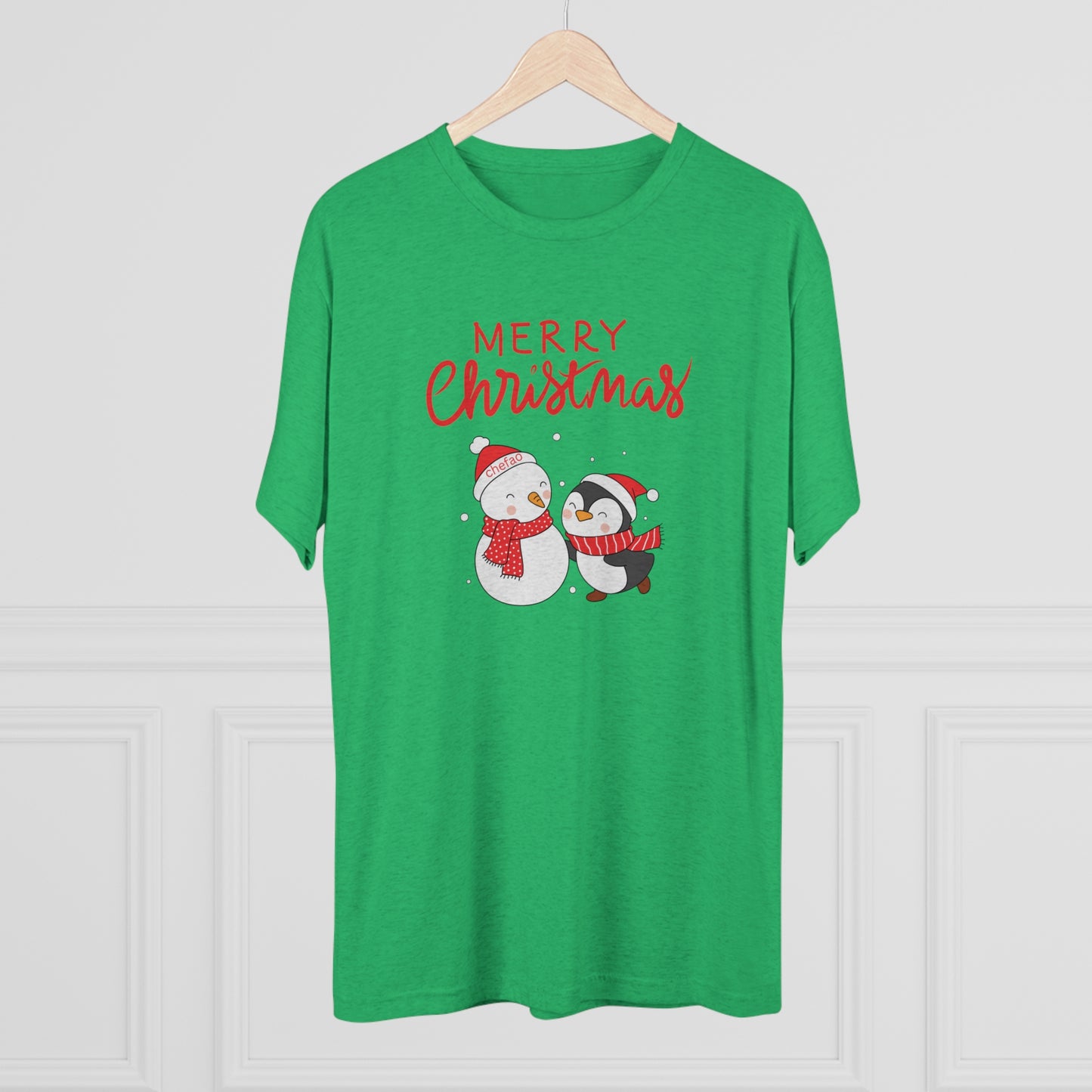 Merry Christmas I, Unisex Tri-Blend Crew Tee
