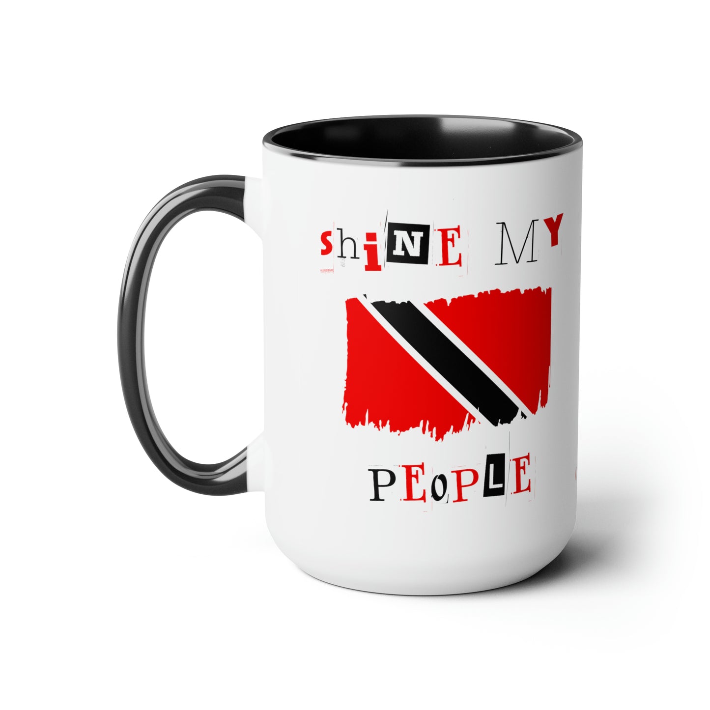 Shine My People Trinidad and Tobago I, Two-Tone Coffee Mugs, 15oz