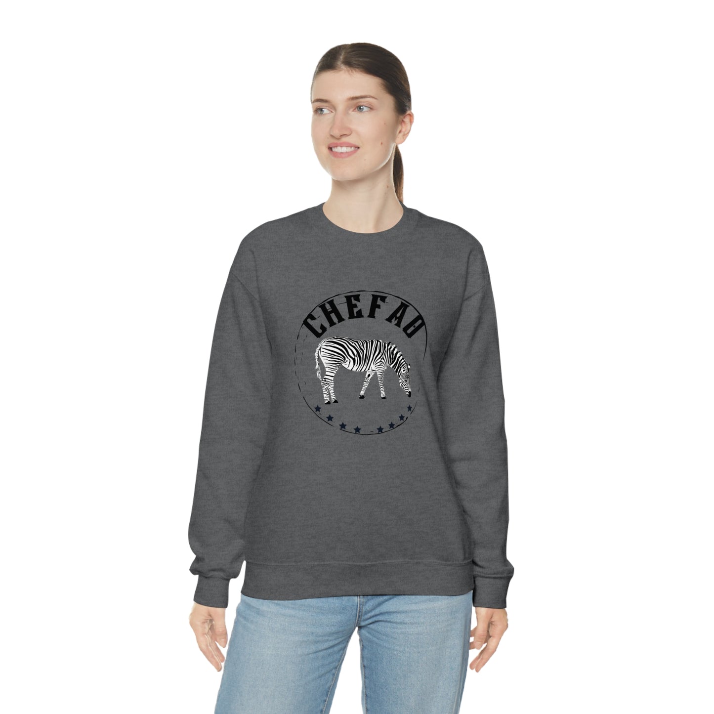 Chefao Zebra I, Unisex Heavy Blend Crewneck Sweatshirt