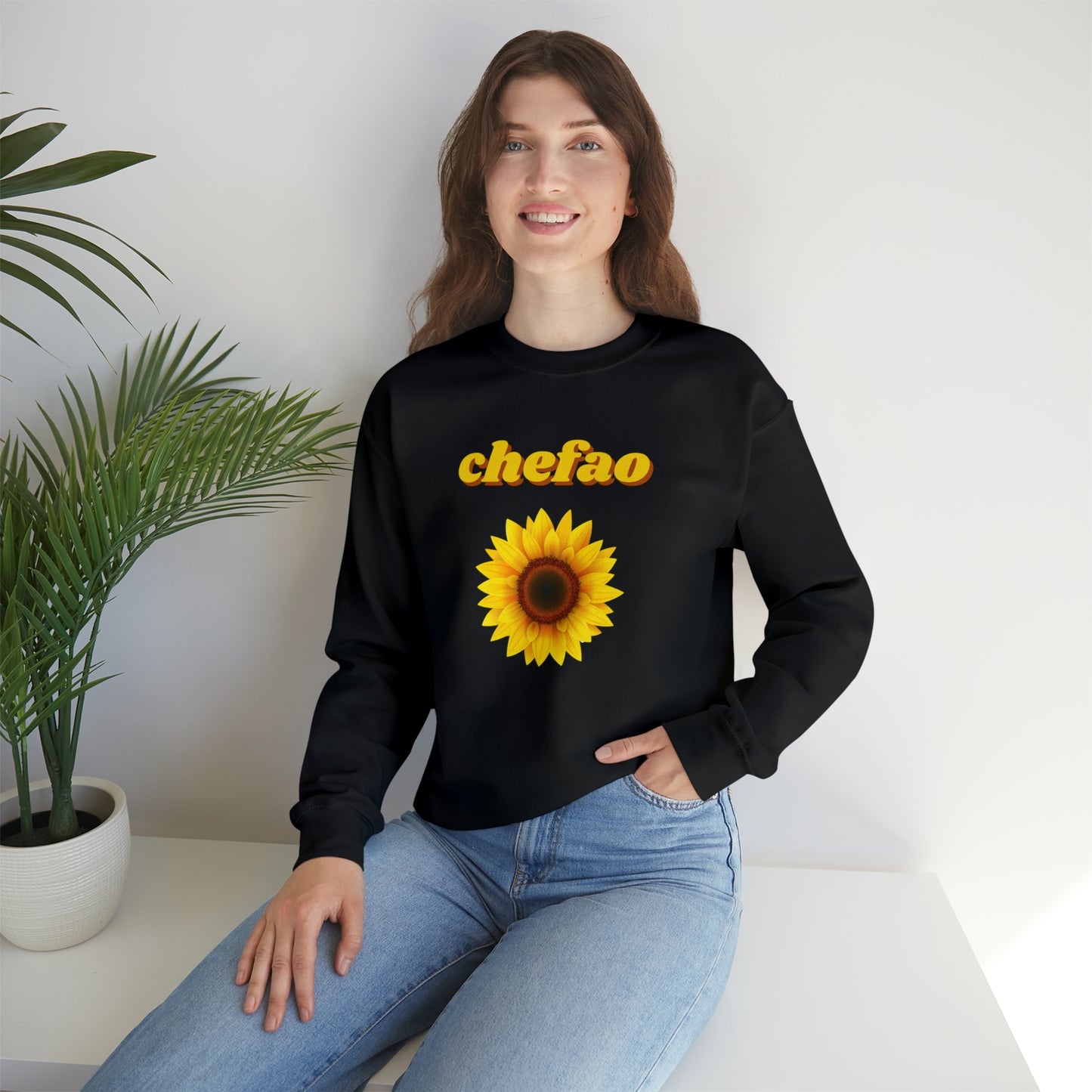 Chefao Sunflower I, Unisex Heavy Blend Crewneck Sweatshirt