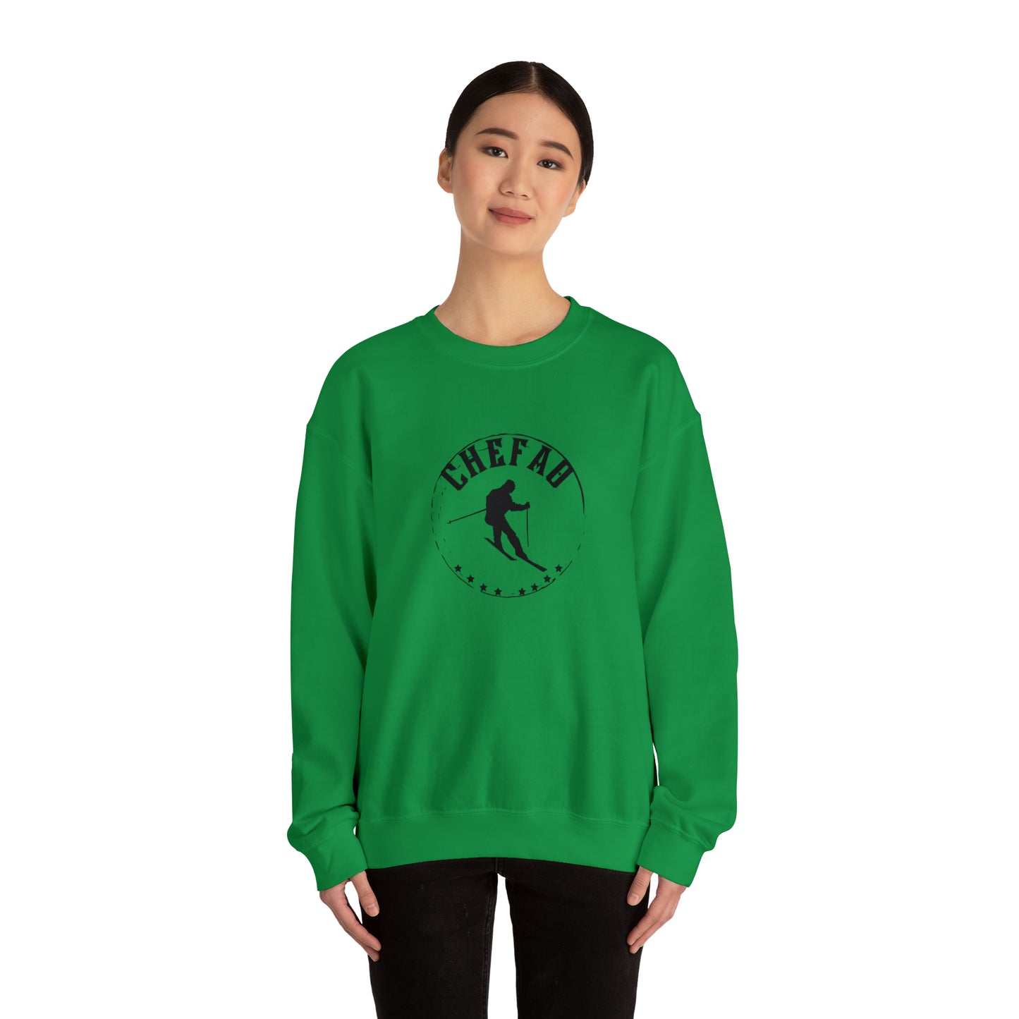 Chefao Skiing I, Unisex Heavy Blend Crewneck Sweatshirt