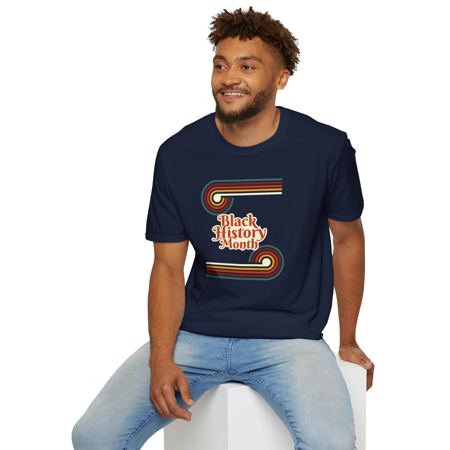 Chefao Retro Black History Month Emblem I, Unisex Softstyle T-Shirt