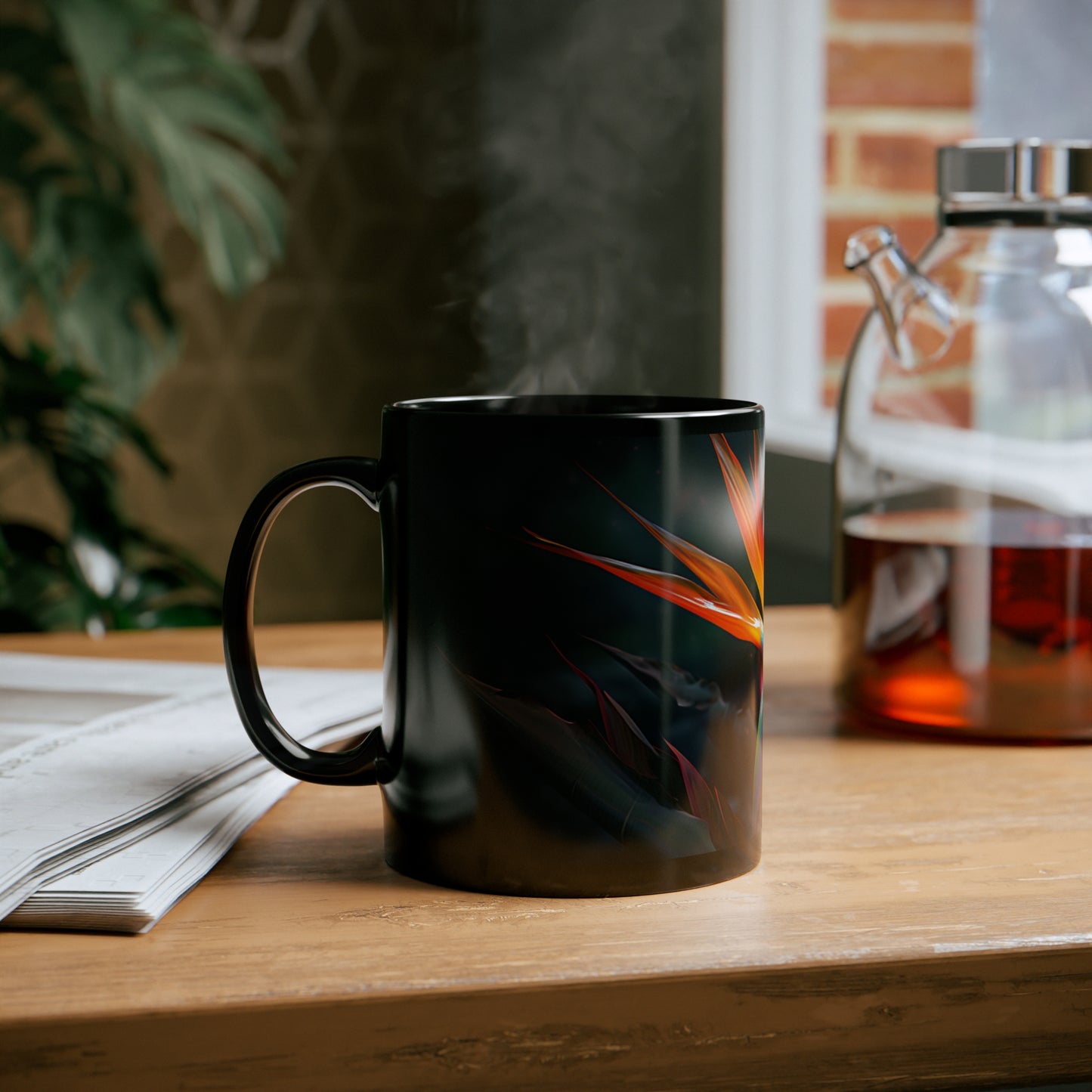 Bird of Paradise, 11oz Black Coffee Mug