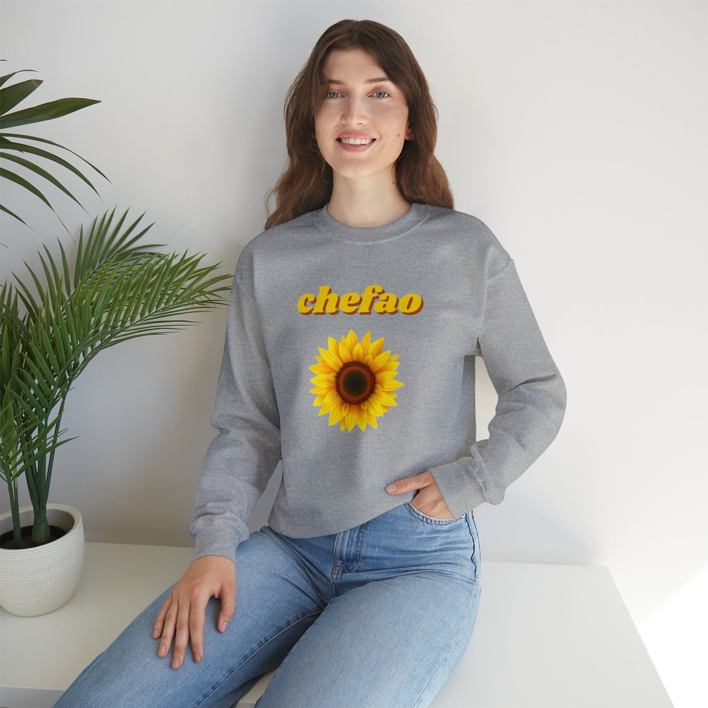 Chefao Sunflower I, Unisex Heavy Blend Crewneck Sweatshirt