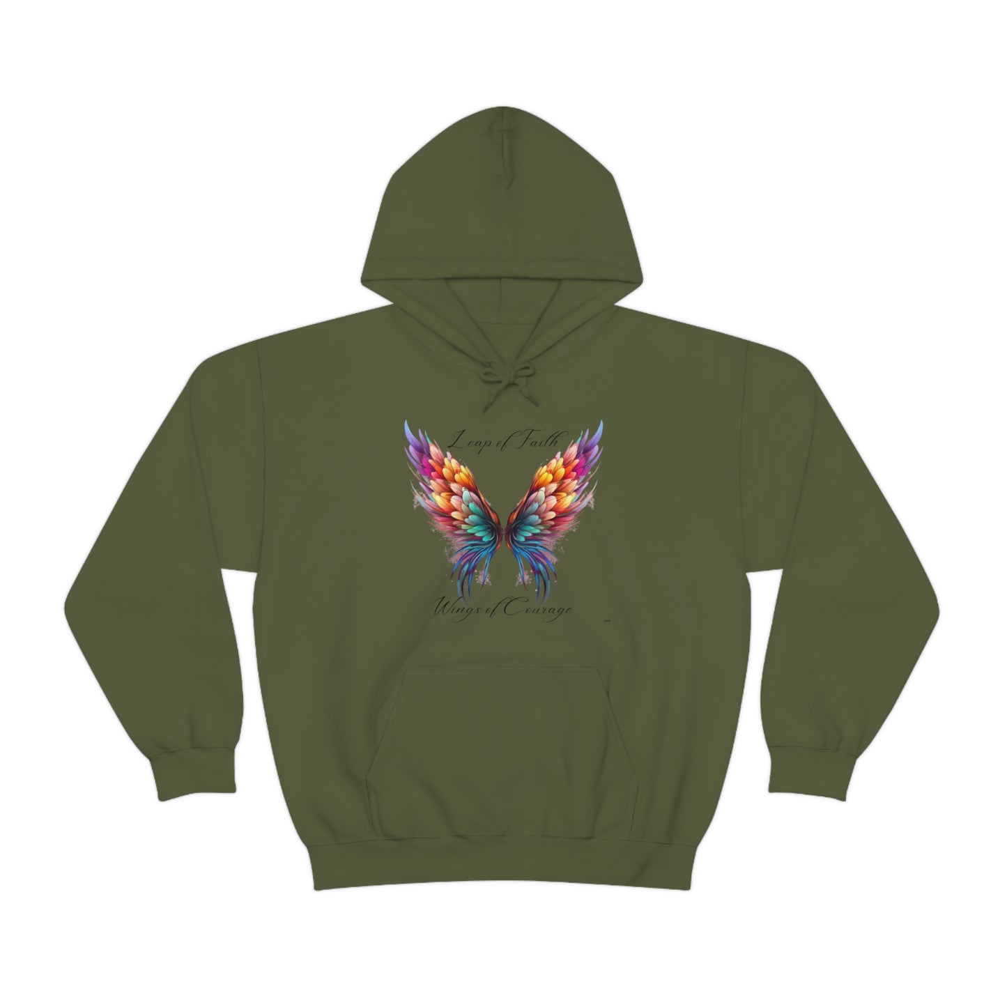 Leap of Faith, Wings of Courage, Unisex Heavy Blend Hooded Sweatshirt