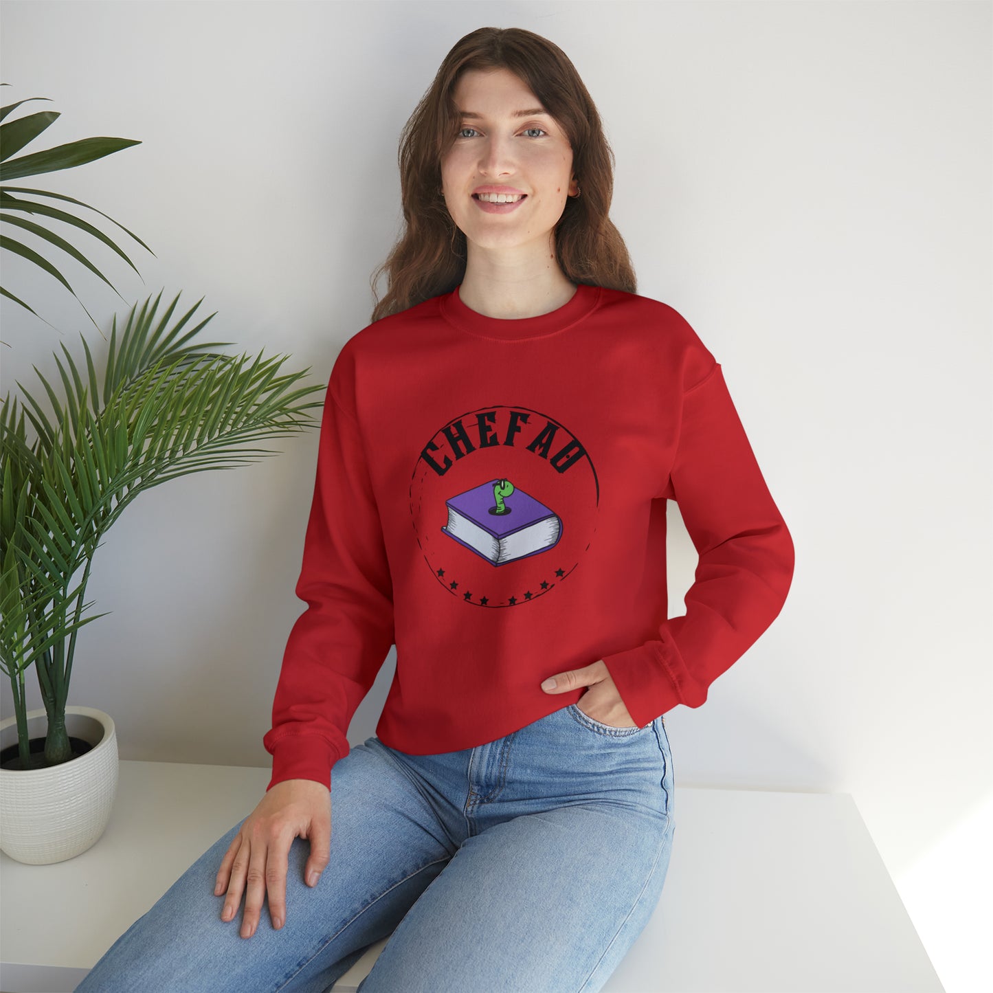 Chefao Bookworm I, Unisex Heavy Blend Crewneck Sweatshirt