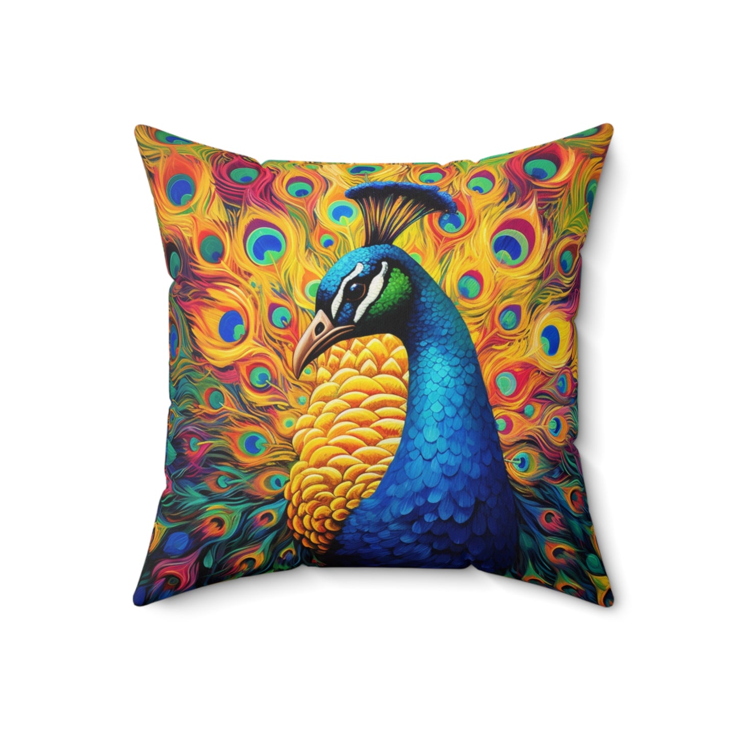 Peacock, Spun Polyester Square Pillow