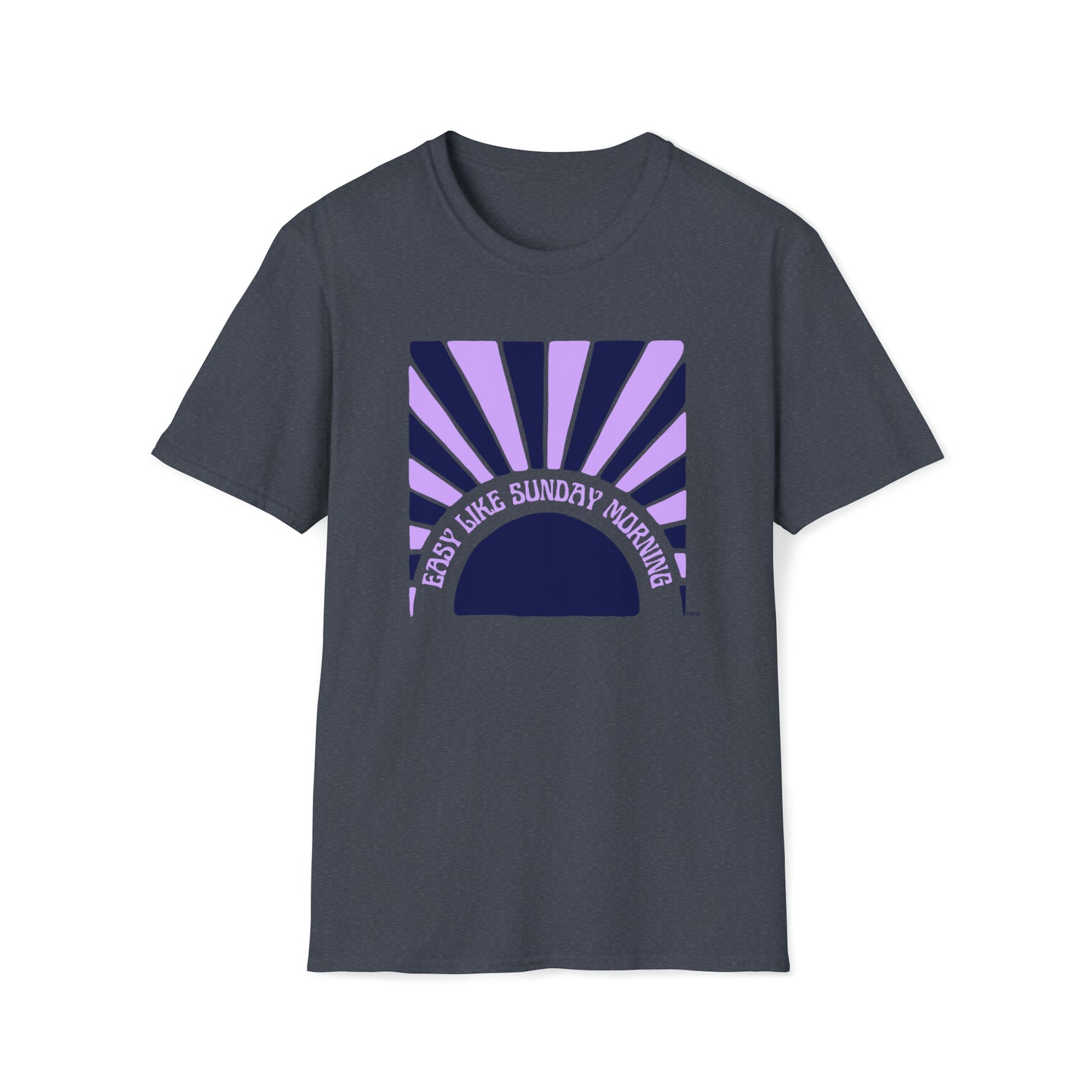 Easy Like Sunday Morning Purple, Unisex Softstyle T-Shirt