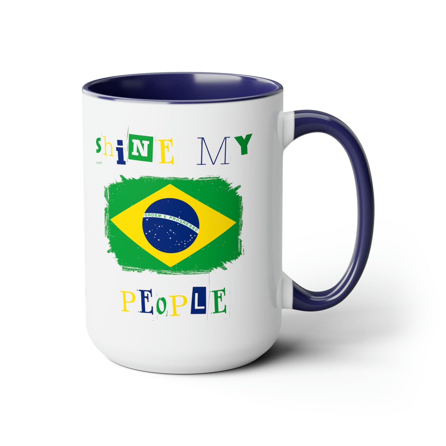Shine My People Brasil I, Two-Tone Coffee Mugs, 15oz
