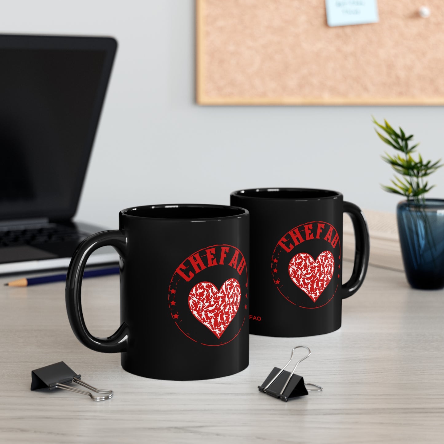 Chefao Soccer VI, Black Coffee Mug, 11oz
