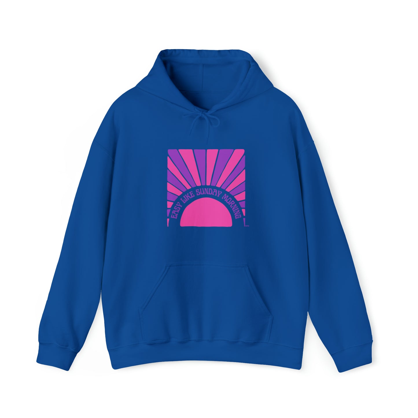 Easy Like Sunday Morning Pink & Purple, Unisex Heavy Blend Hooded Sweatshirt