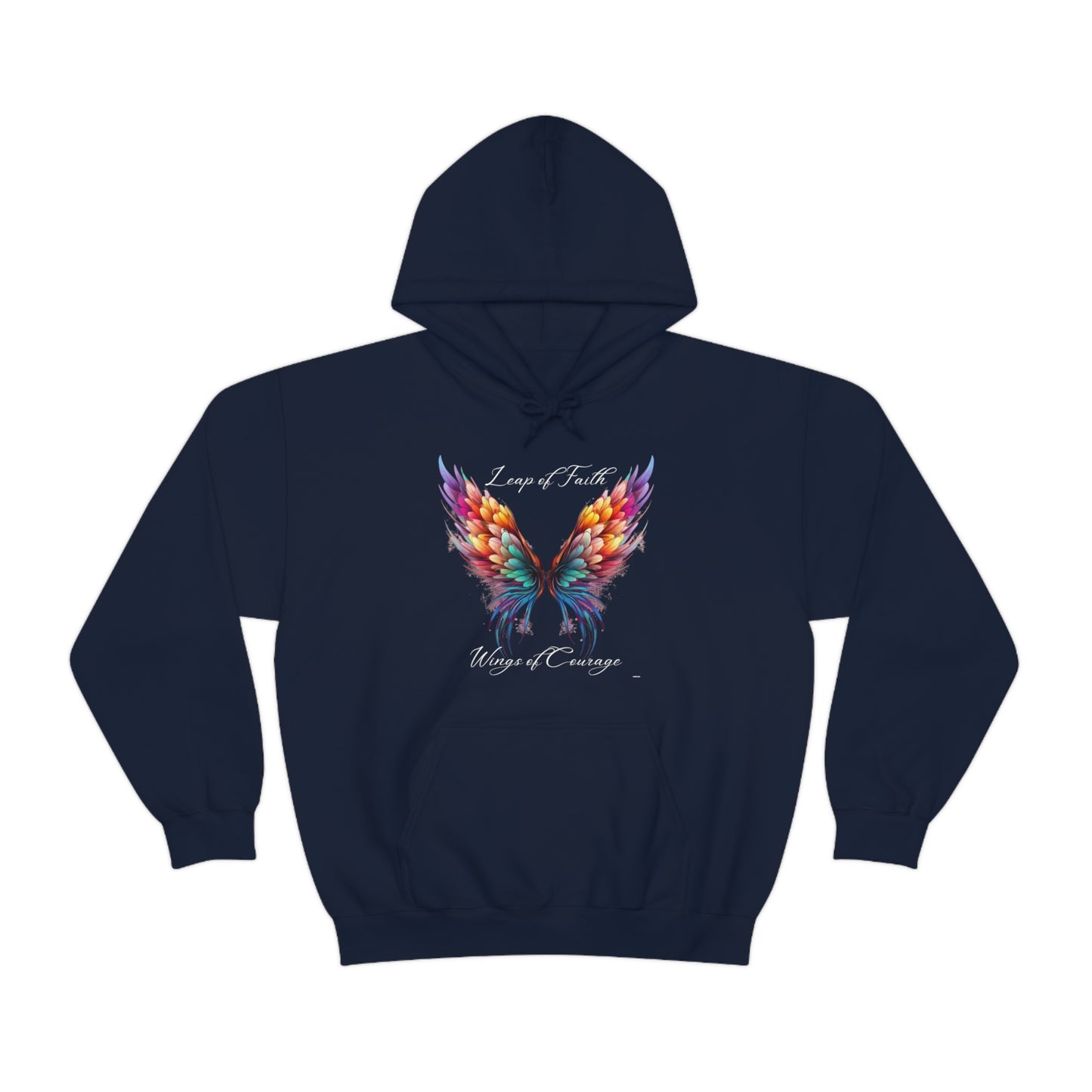Leap of Faith, Wings of Courage, Unisex Heavy Blend Hooded Sweatshirt