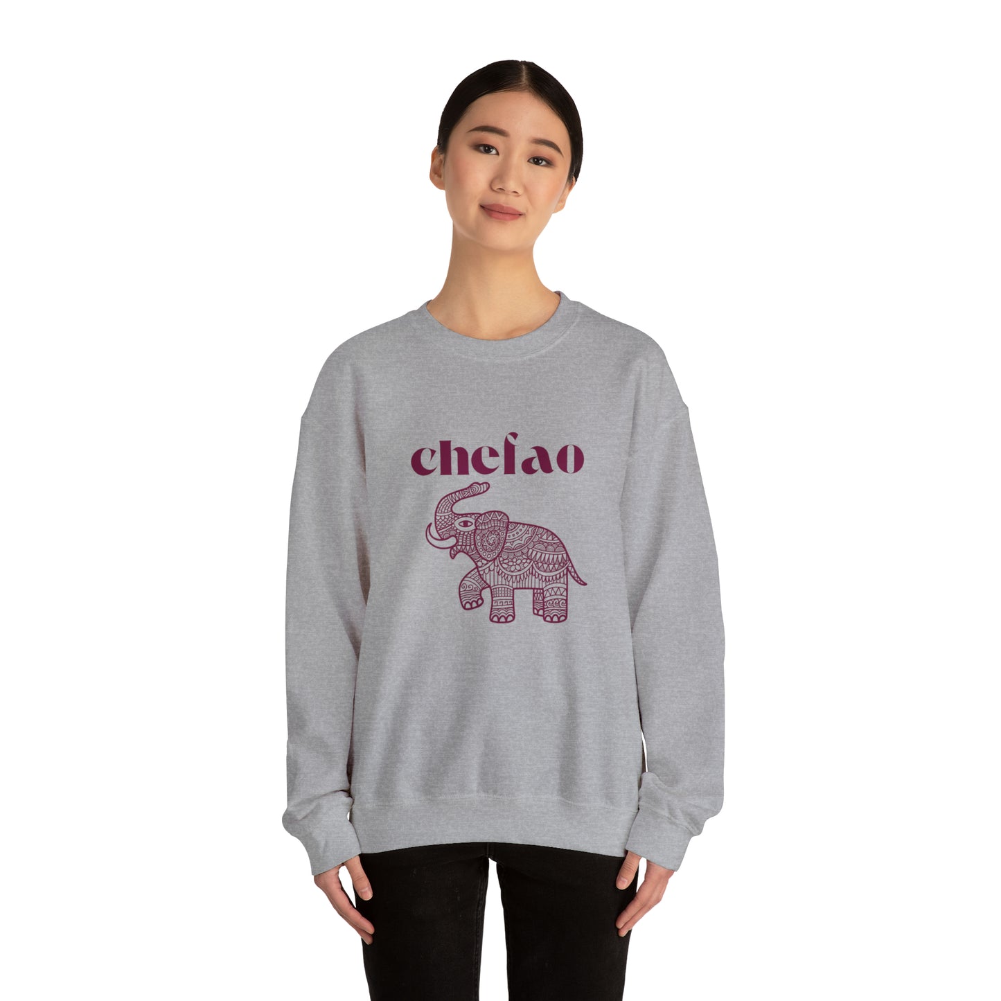 Chefao Elephant III, Unisex Heavy Blend Crewneck Sweatshirt