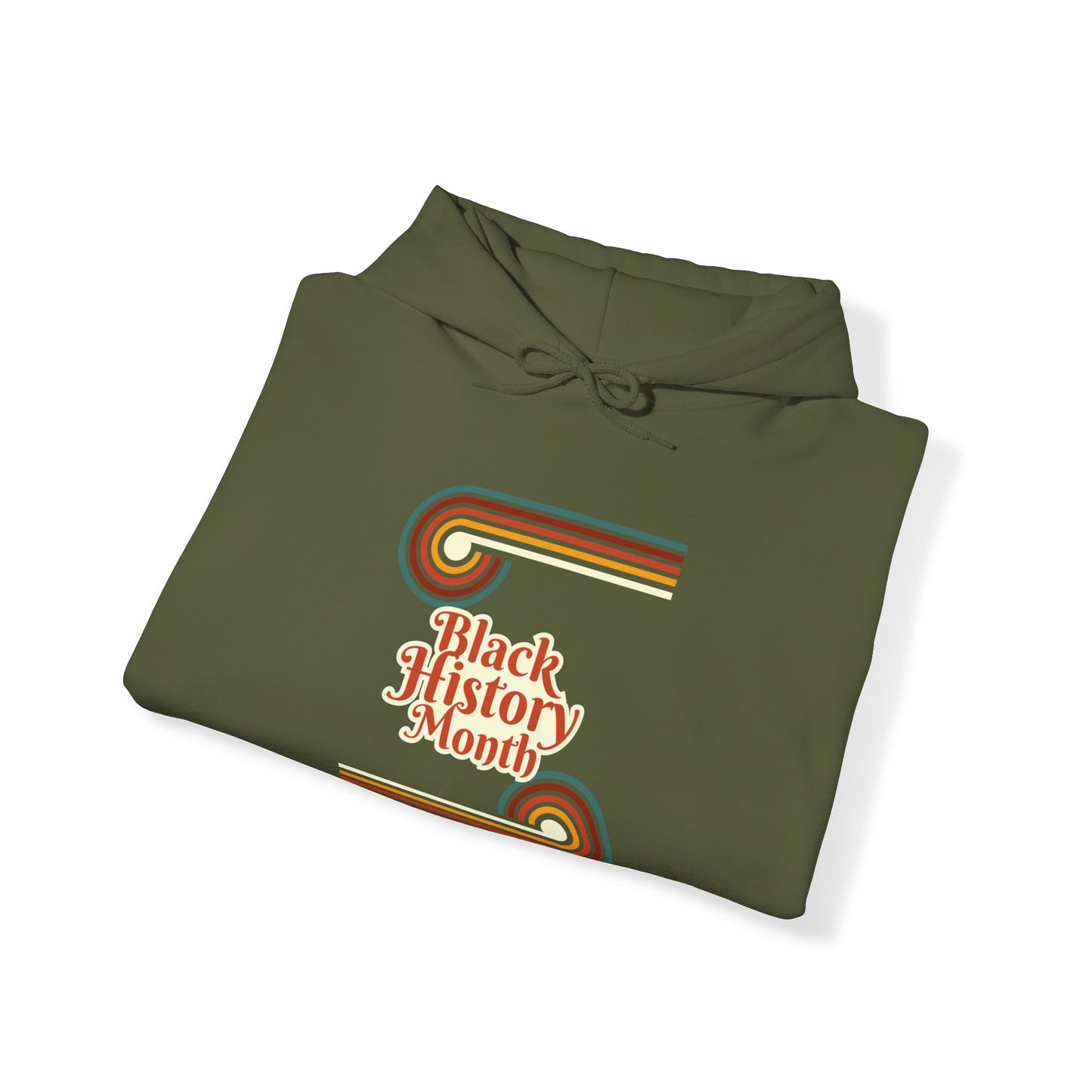 Chefao Retro Black History Month Emblem I, Unisex Heavy Blend Hooded Sweatshirt