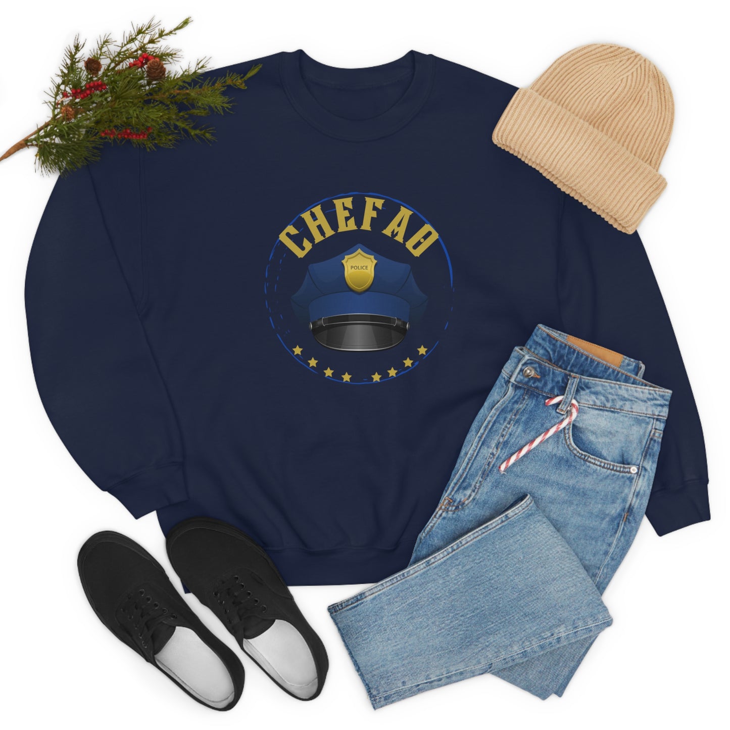 Chefao Police III, Unisex Heavy Blend Crewneck Sweatshirt