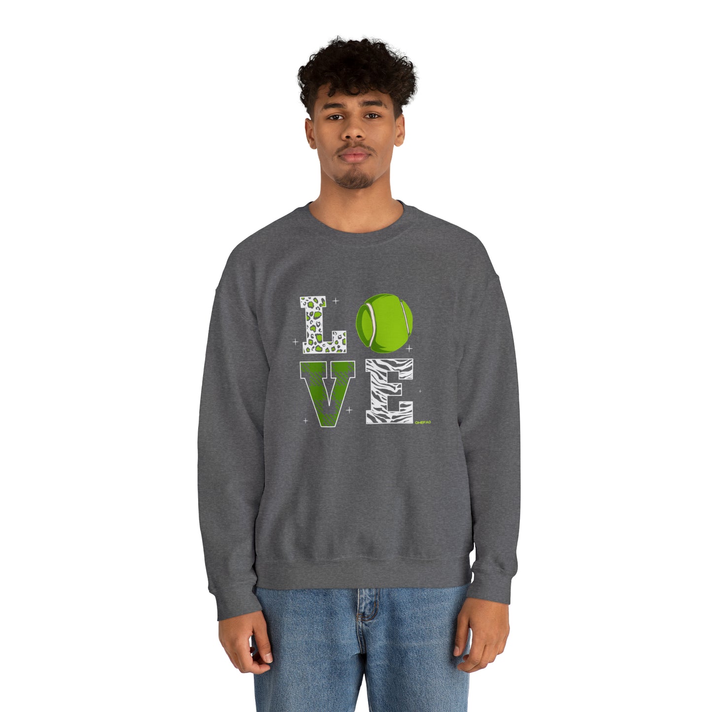 Chefao Love Tennis I, Unisex Heavy Blend Crewneck Sweatshirt
