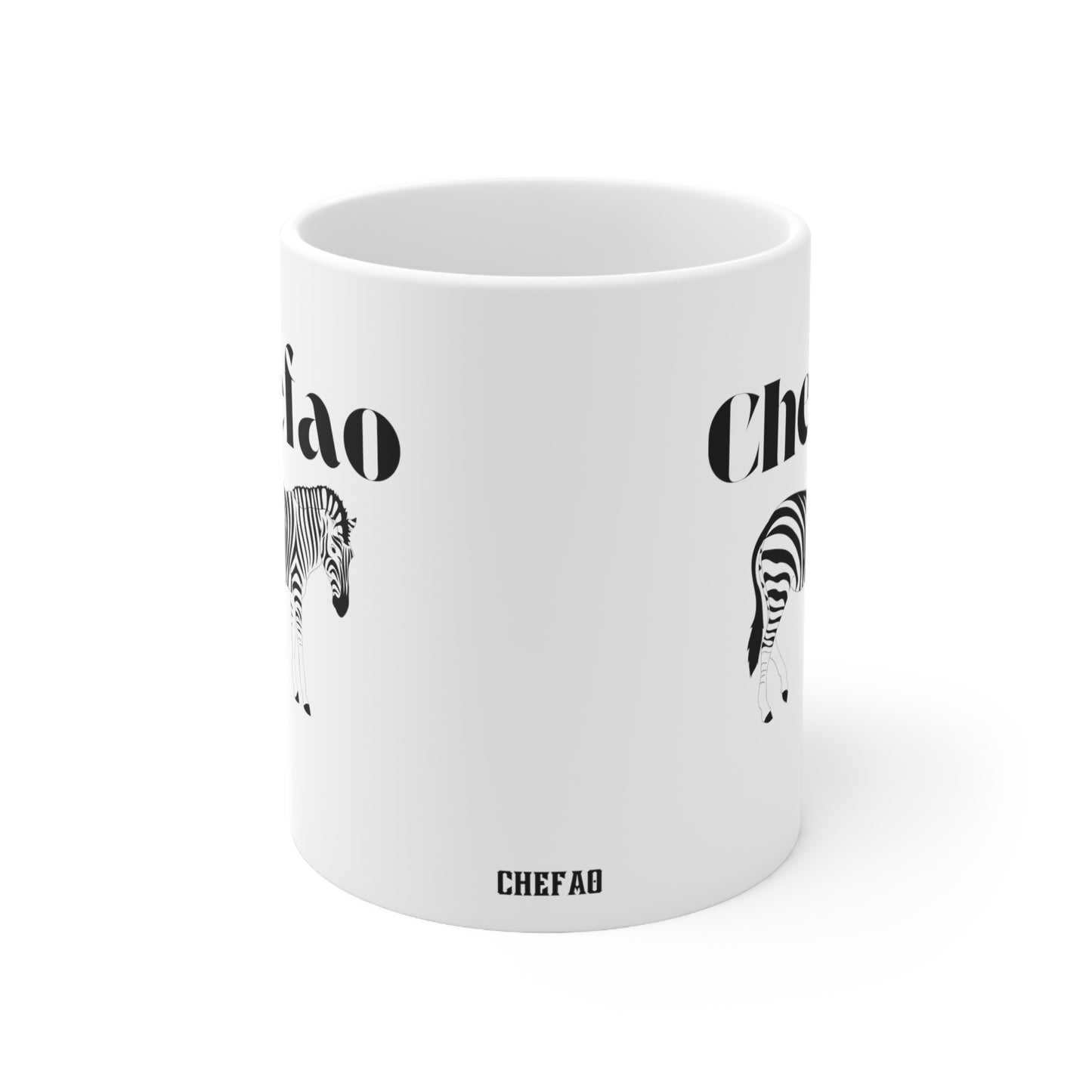 Chefao Zebra II, White Coffee Mug, 11oz