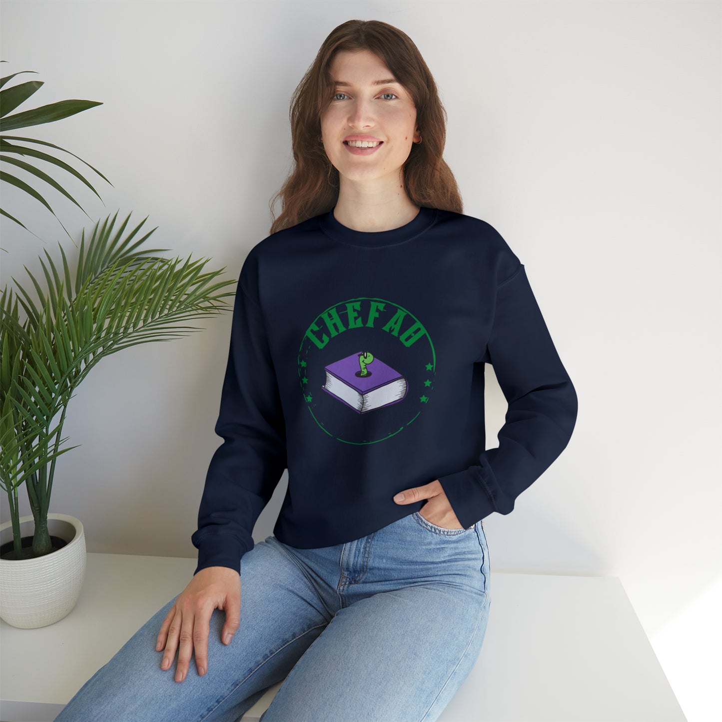 Chefao Bookworm I, Unisex Heavy Blend Crewneck Sweatshirt