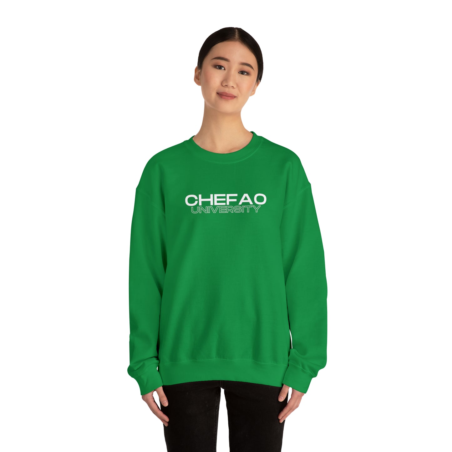 Chefao University I, Unisex Heavy Blend Crewneck Sweatshirt
