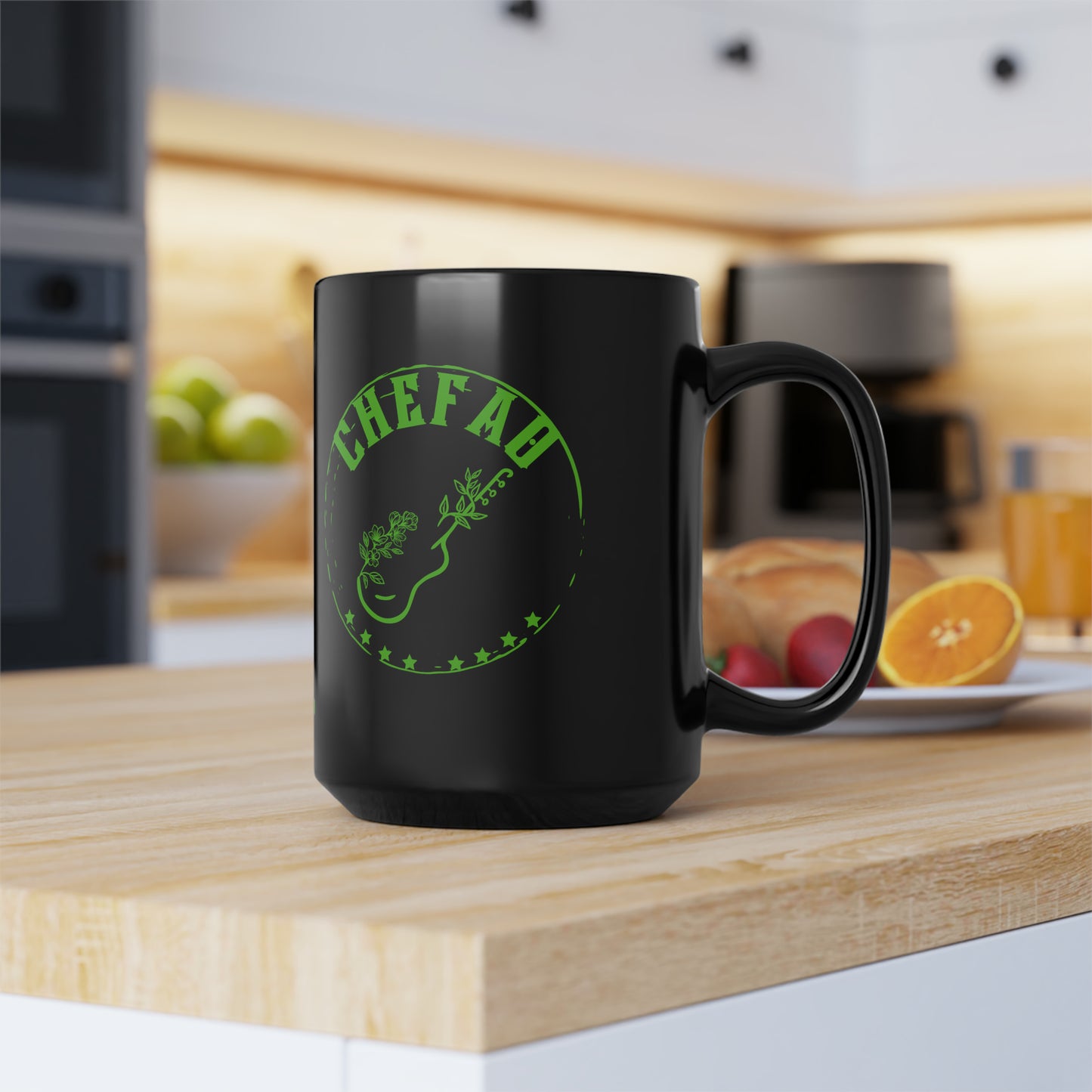 Chefao Guitar I, Black Mug, 15oz
