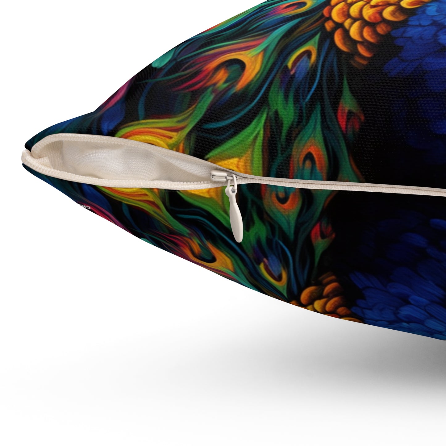 Peacock, Spun Polyester Square Pillow