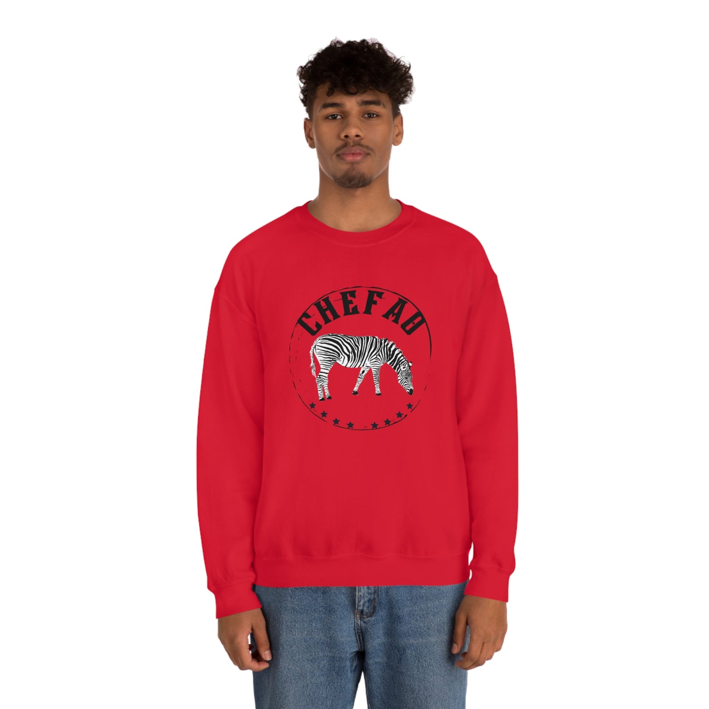 Chefao Zebra I, Unisex Heavy Blend Crewneck Sweatshirt