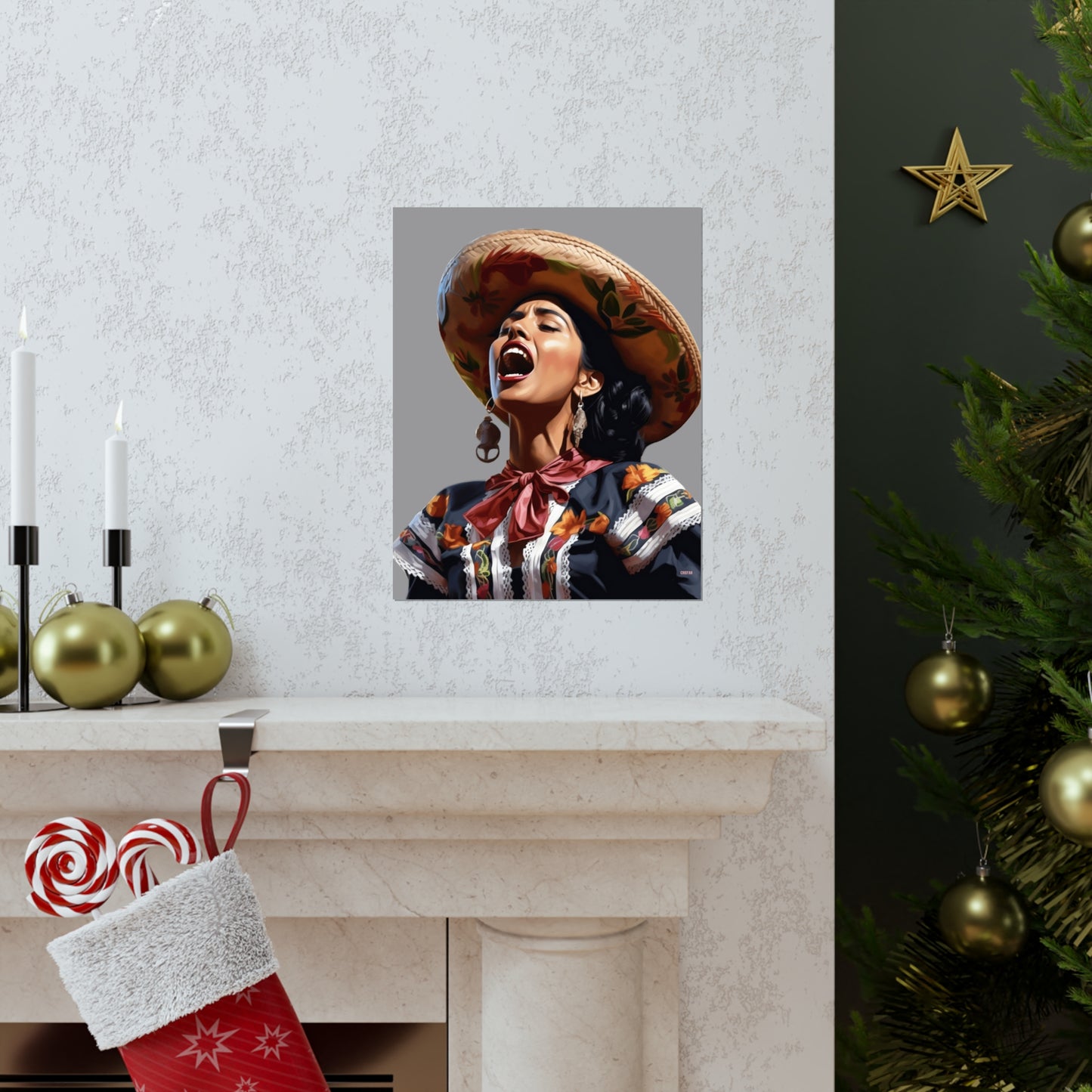 Mariachi Woman, Premium Matte Vertical Posters