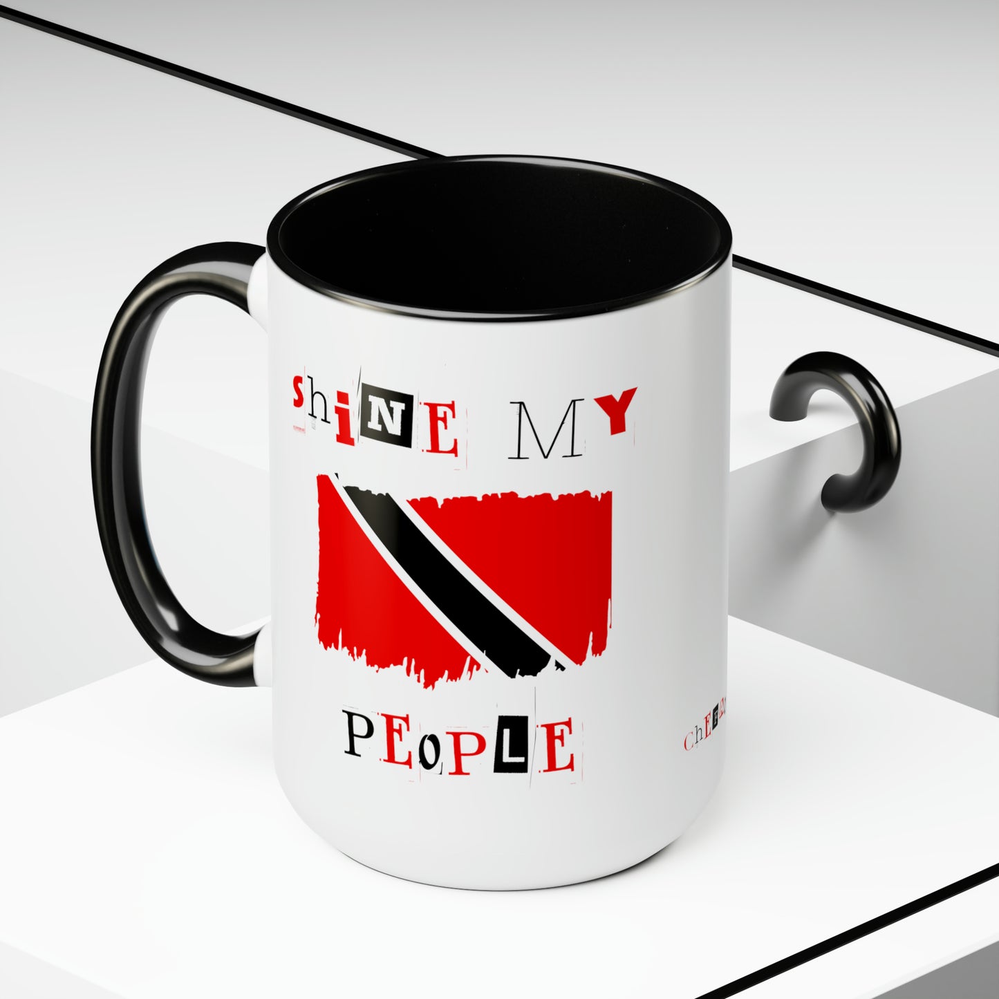 Shine My People Trinidad and Tobago I, Two-Tone Coffee Mugs, 15oz